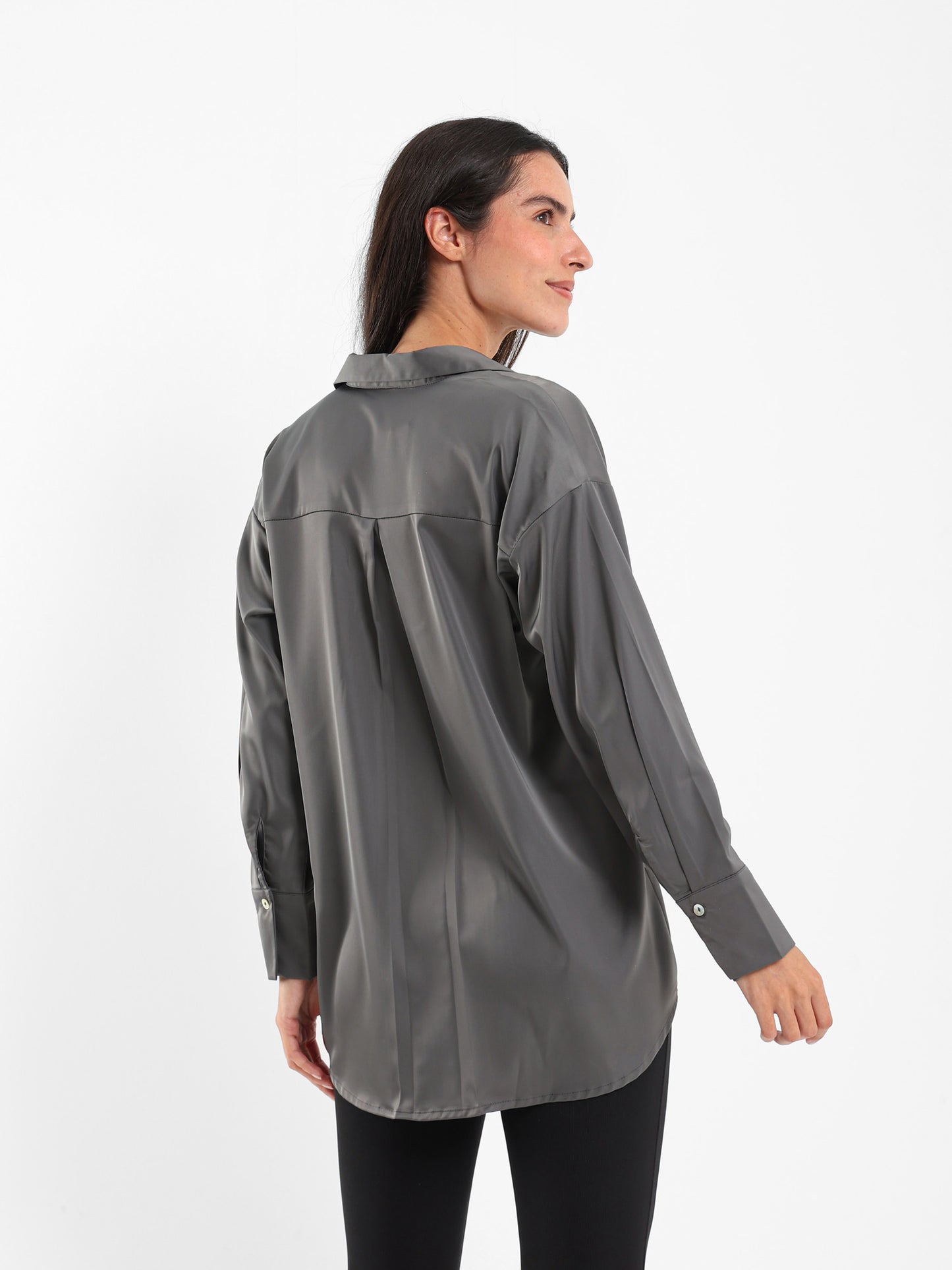 Loose-Fit Satin Shirt