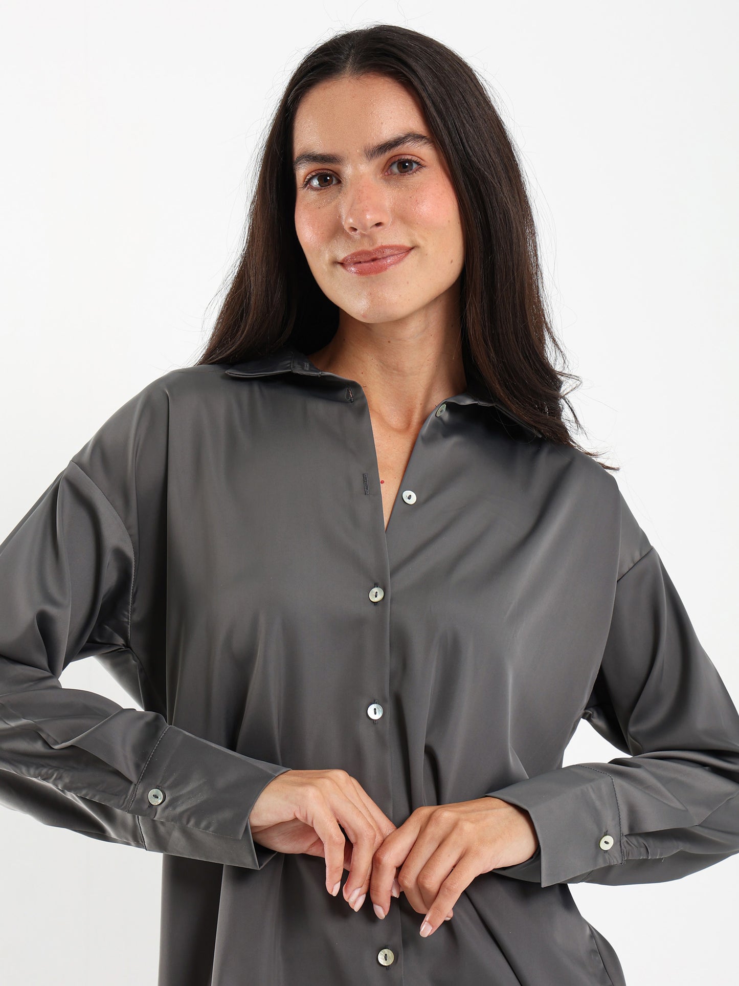 Loose-Fit Satin Shirt