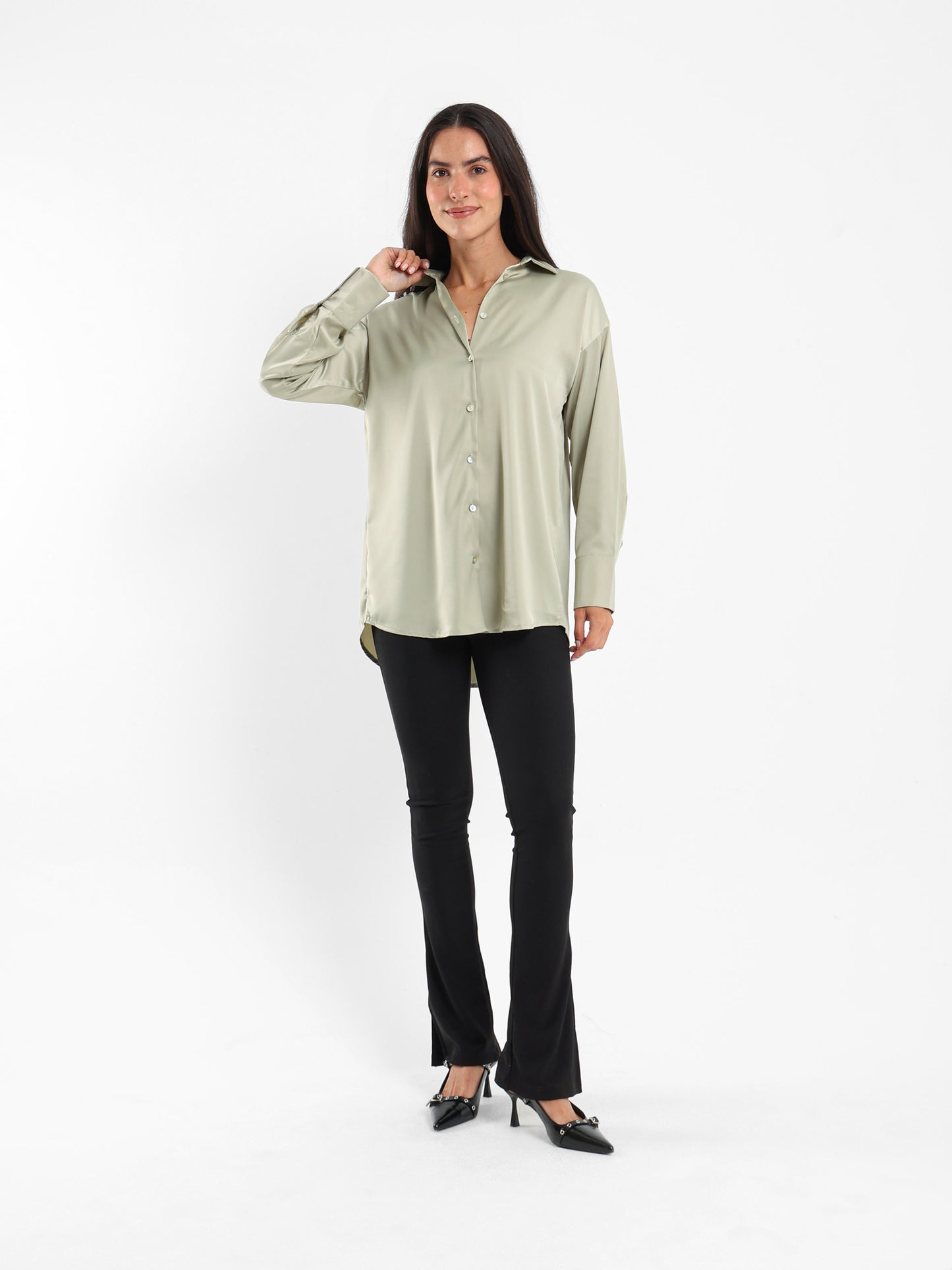 Loose-Fit Satin Shirt