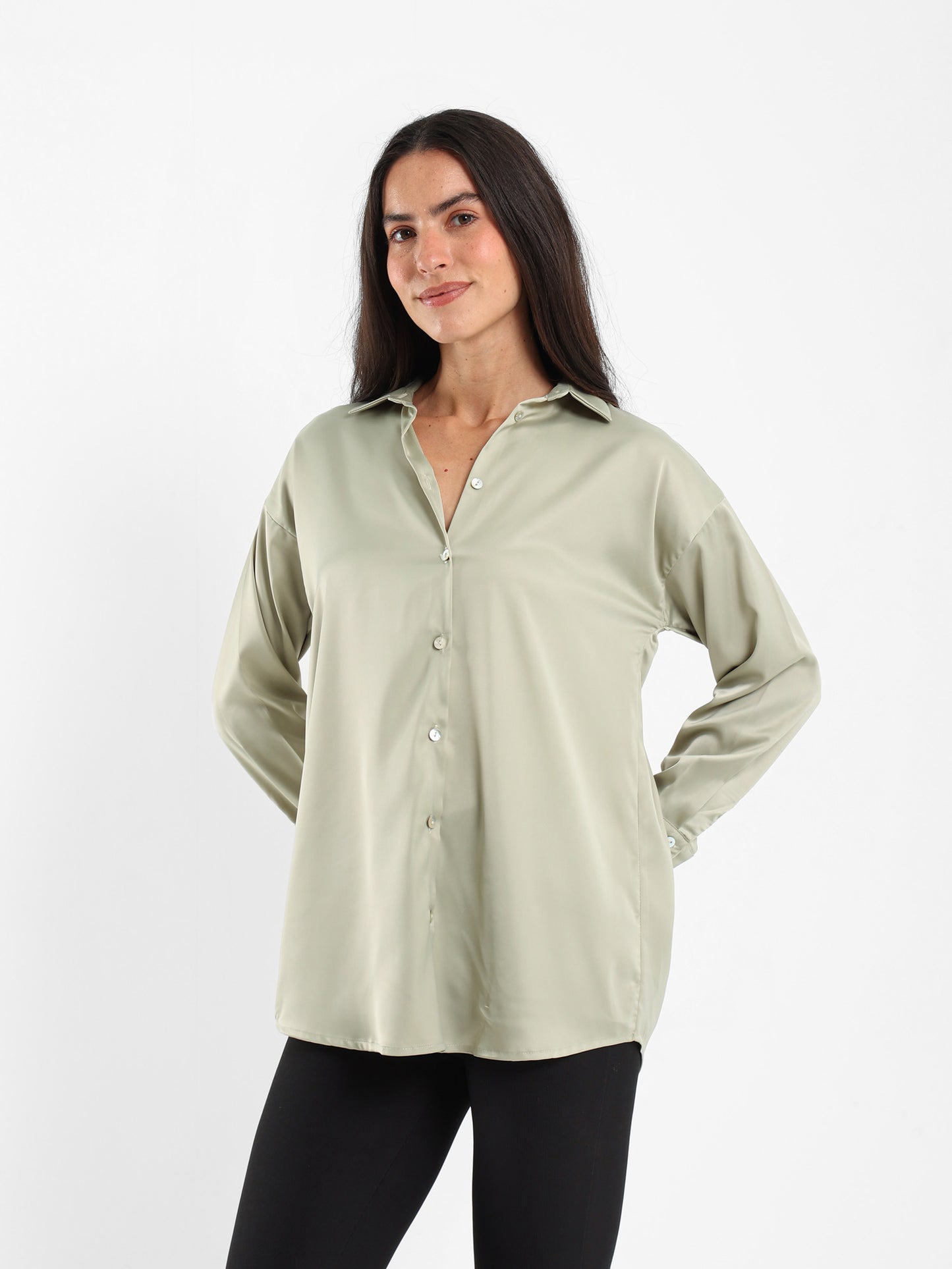 Loose-Fit Satin Shirt