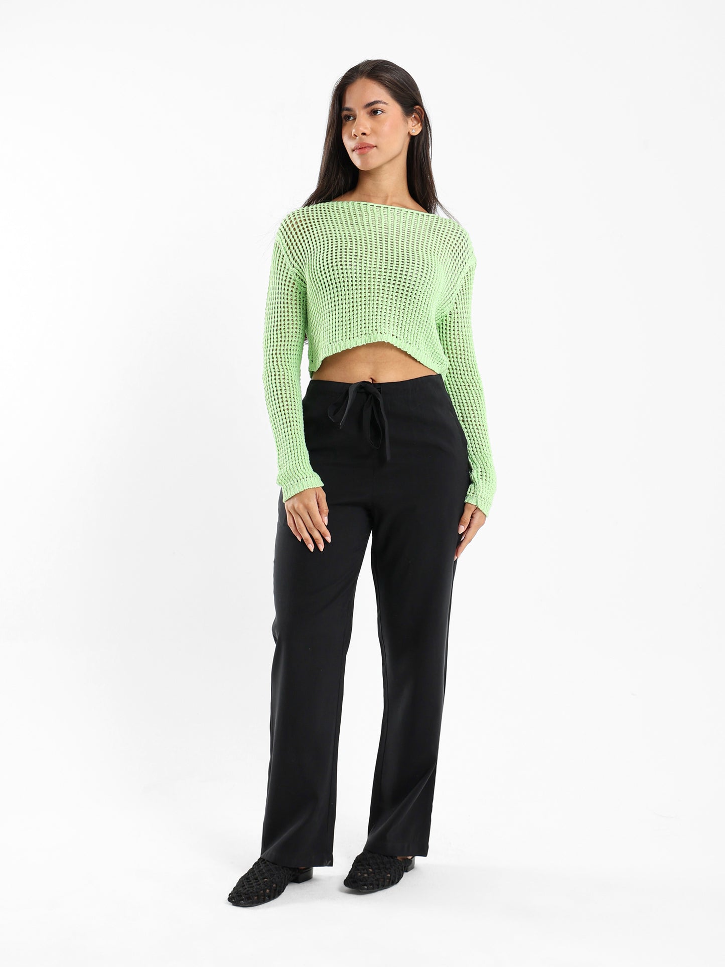 Loose Long-Sleeve Tricot Top