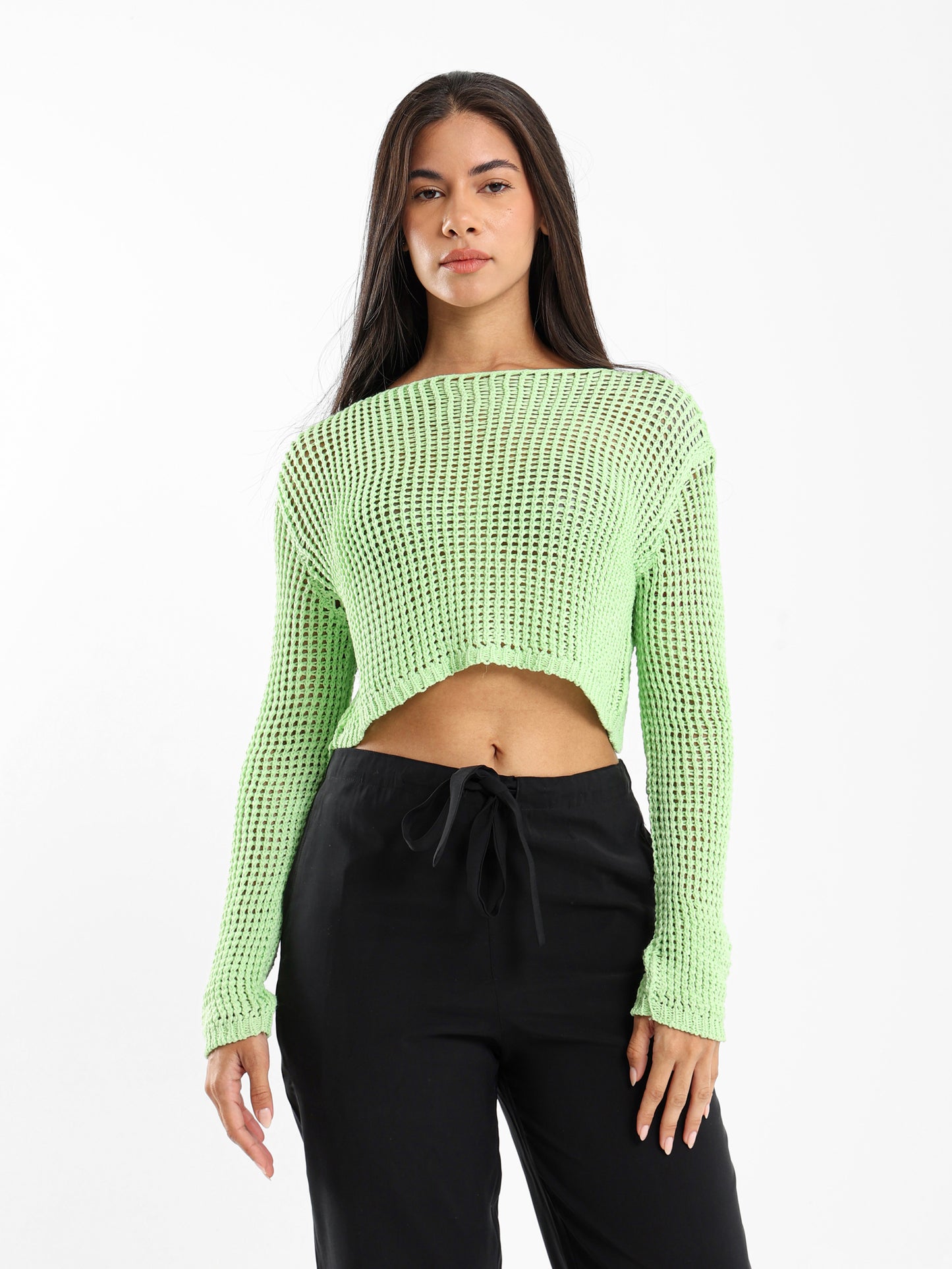 Loose Long-Sleeve Tricot Top