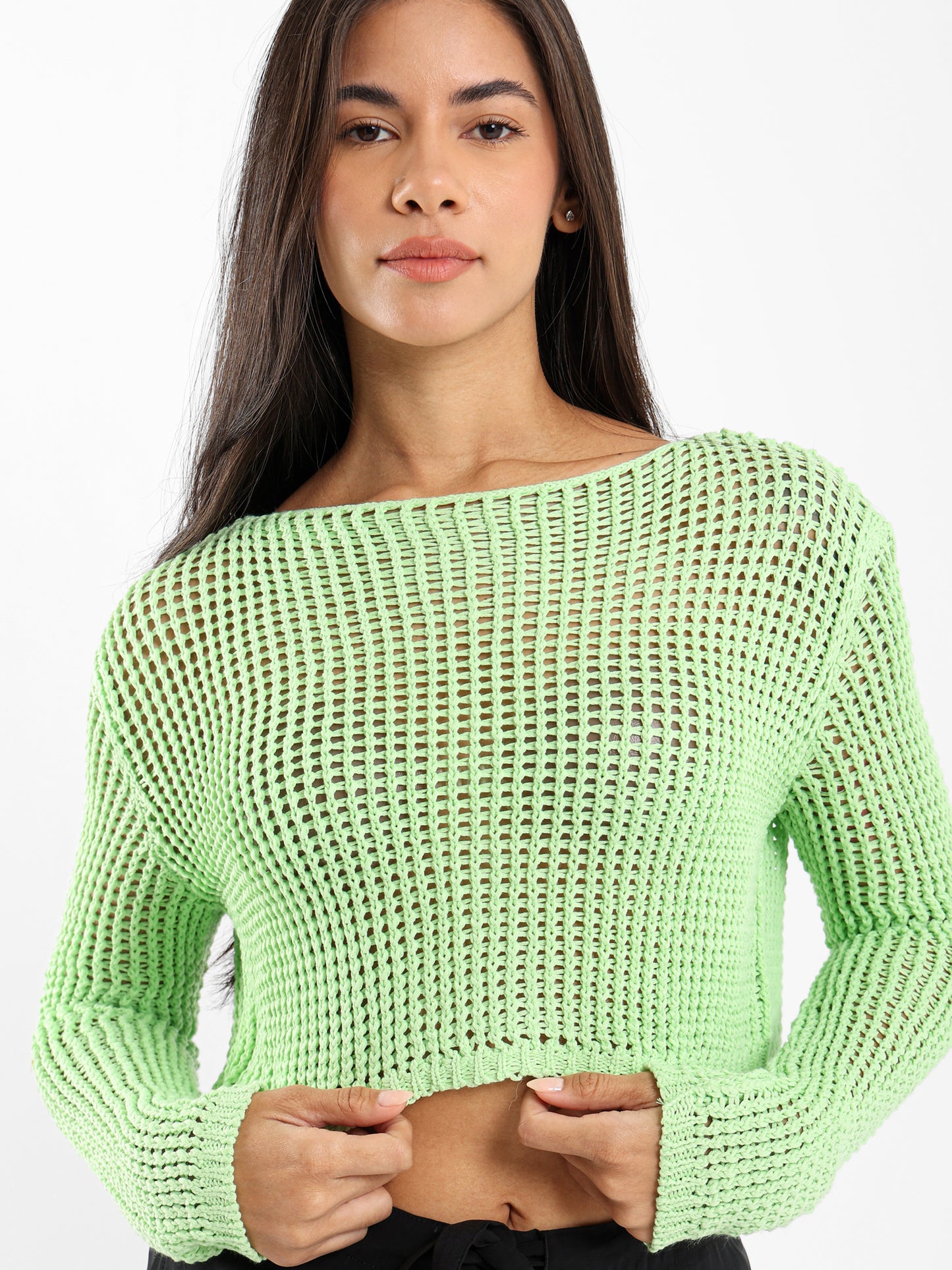 Loose Long-Sleeve Tricot Top