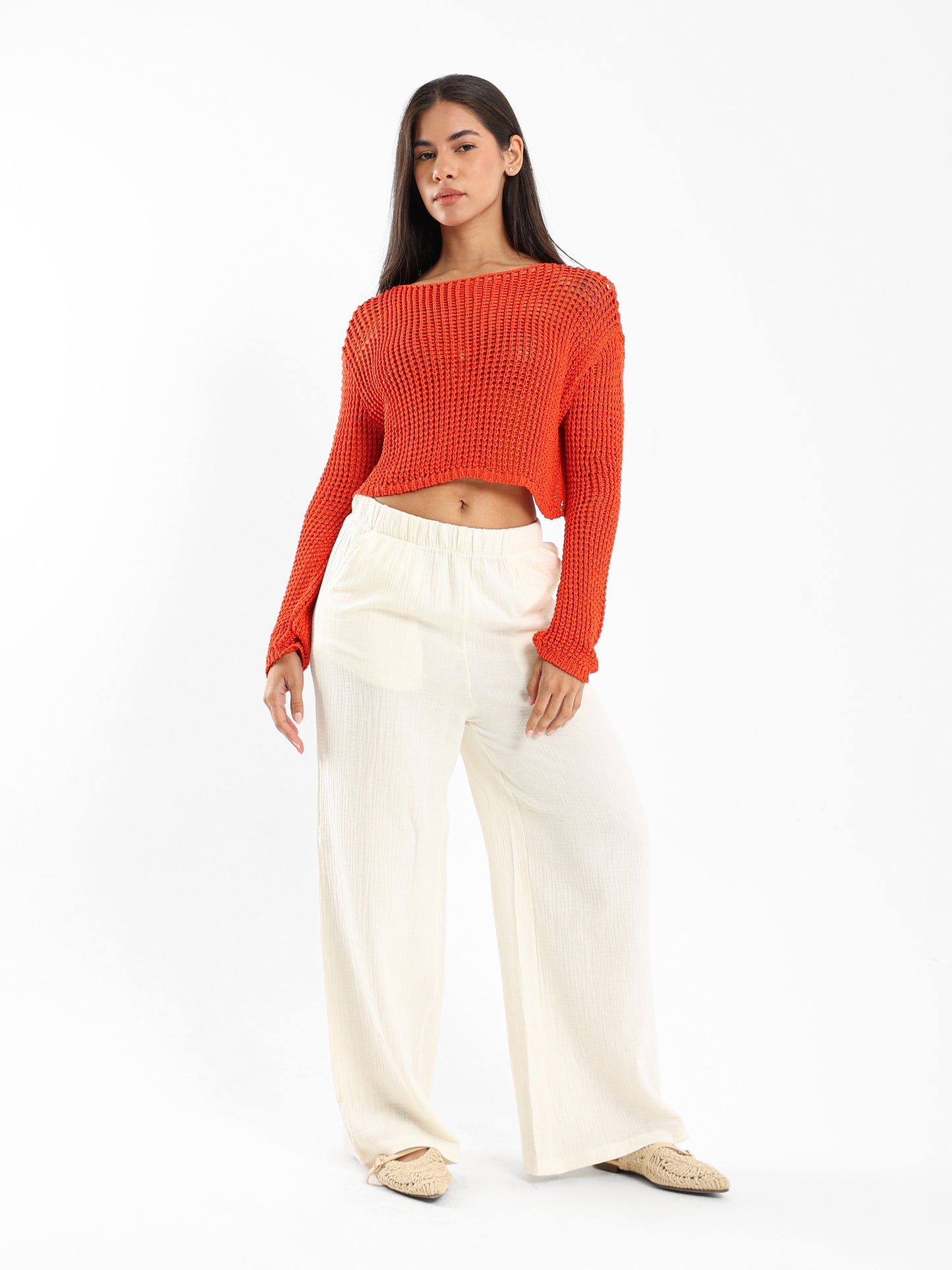 Loose Long-Sleeve Tricot Top
