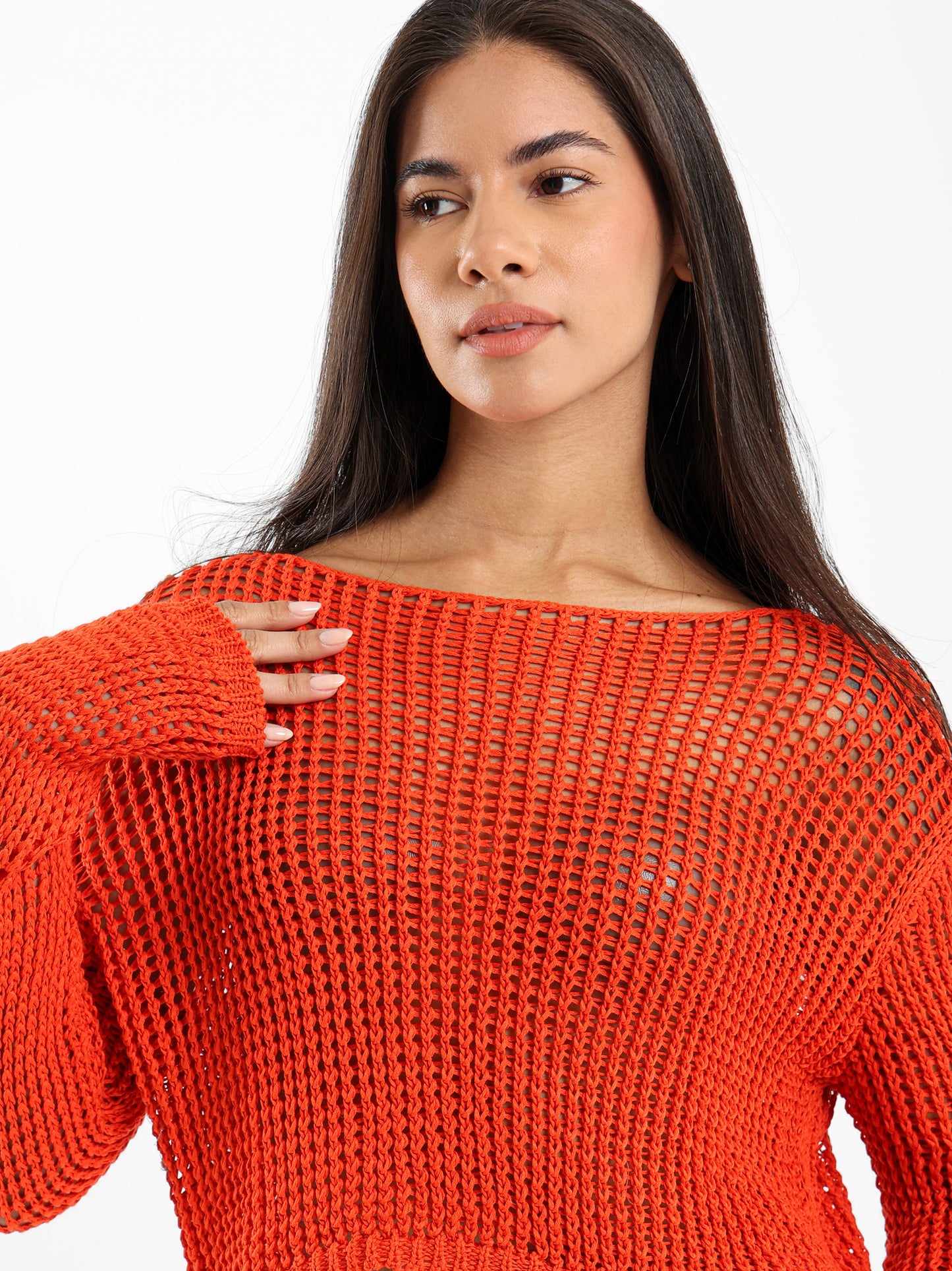 Loose Long-Sleeve Tricot Top