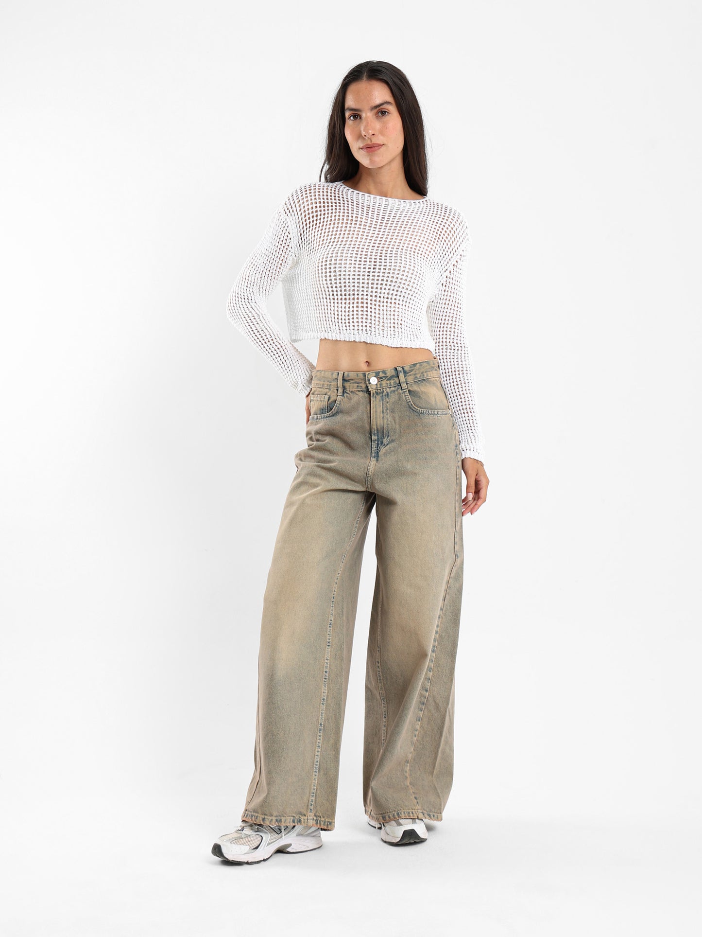 Loose Long-Sleeve Tricot Top