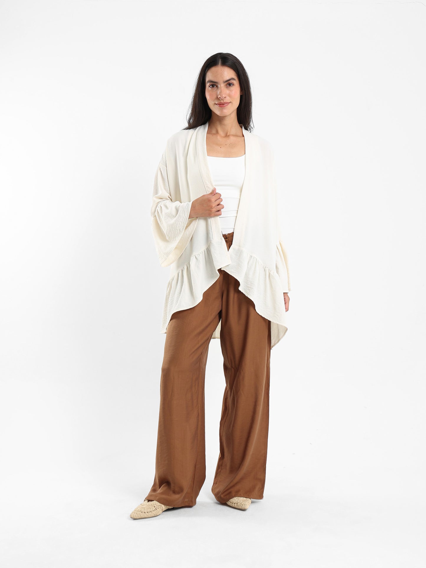 Textured Mid-Rise Pants