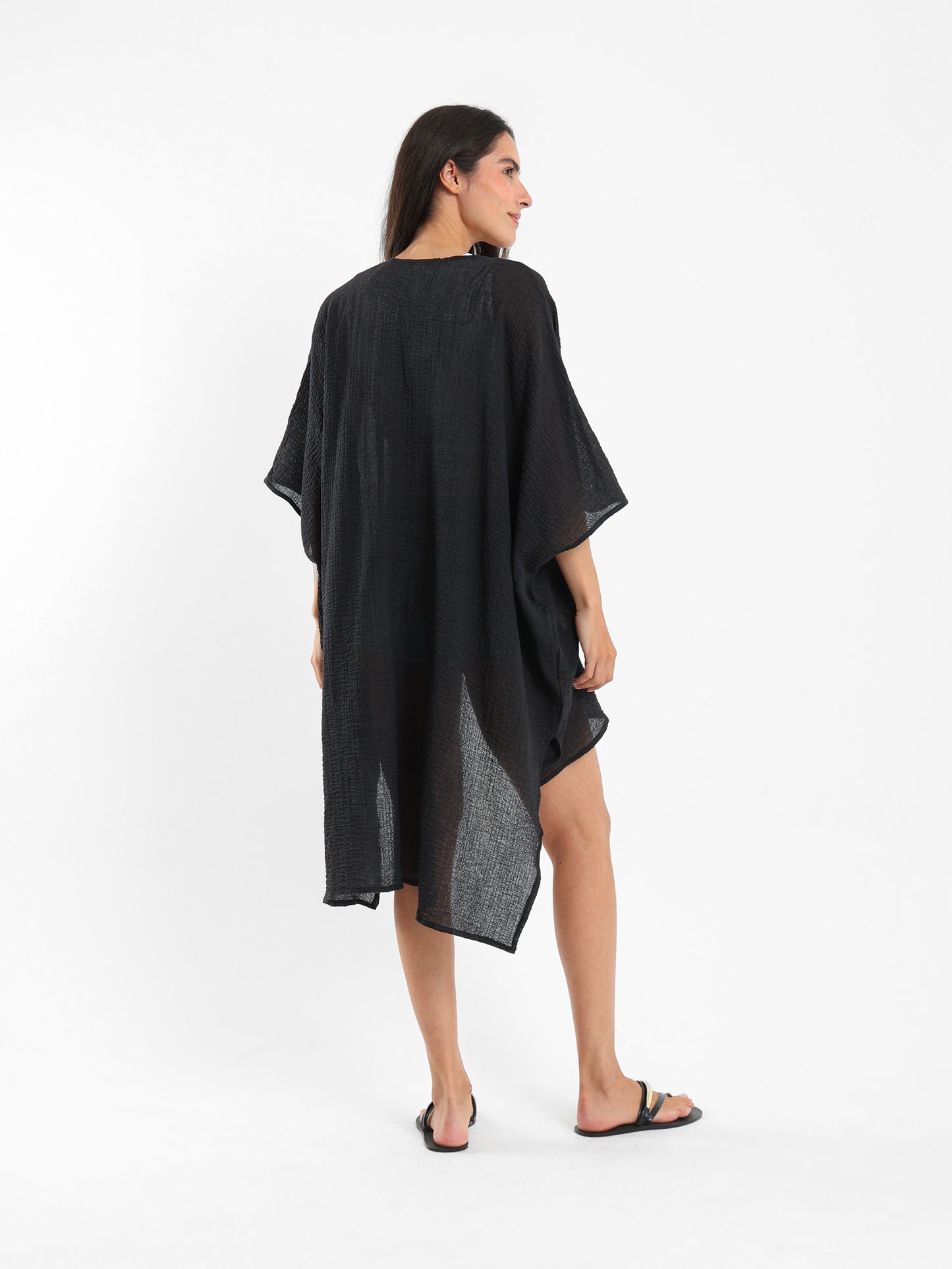 Long Textured Kimono Jacket