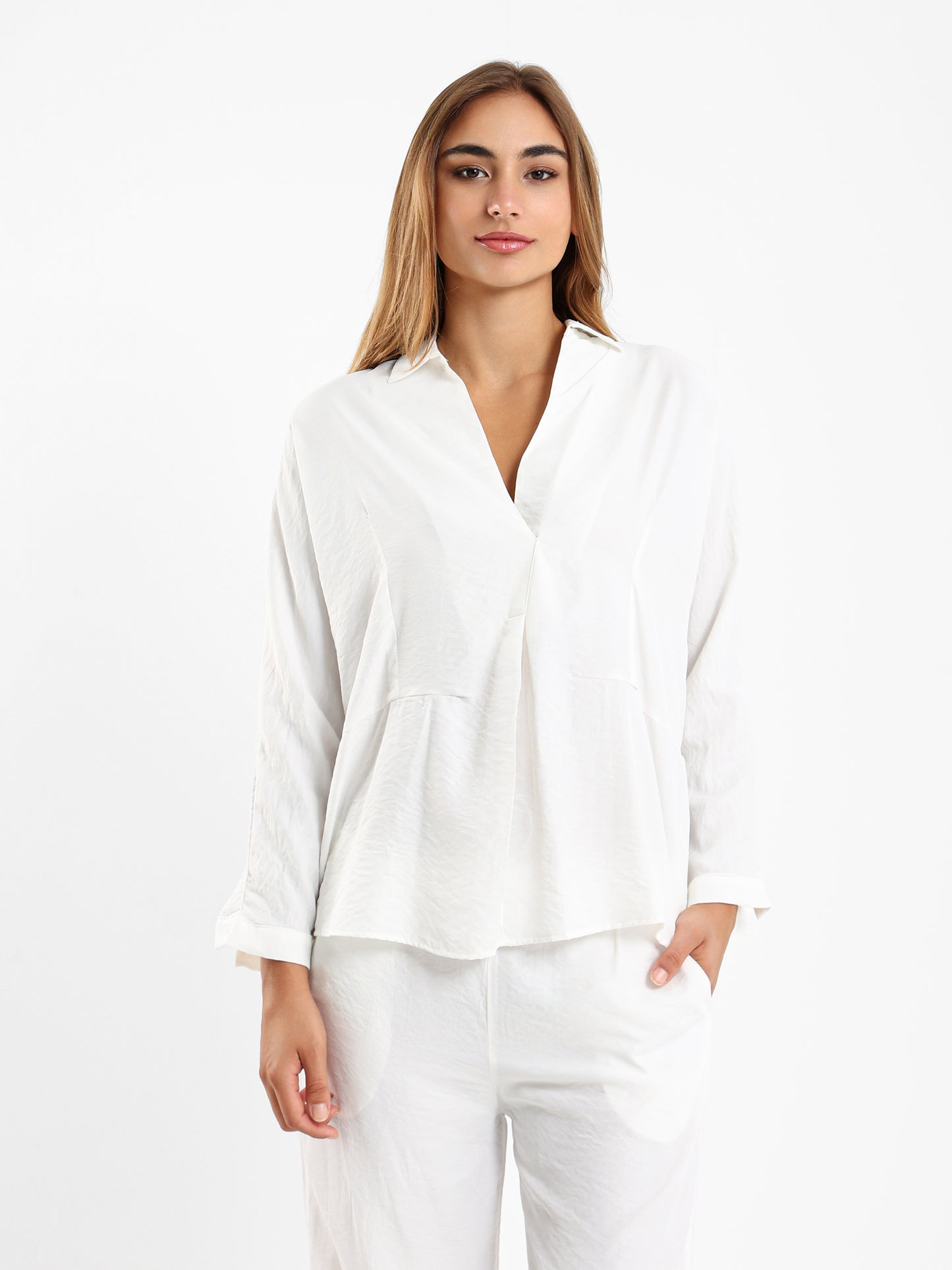 Front Pleated Blouse