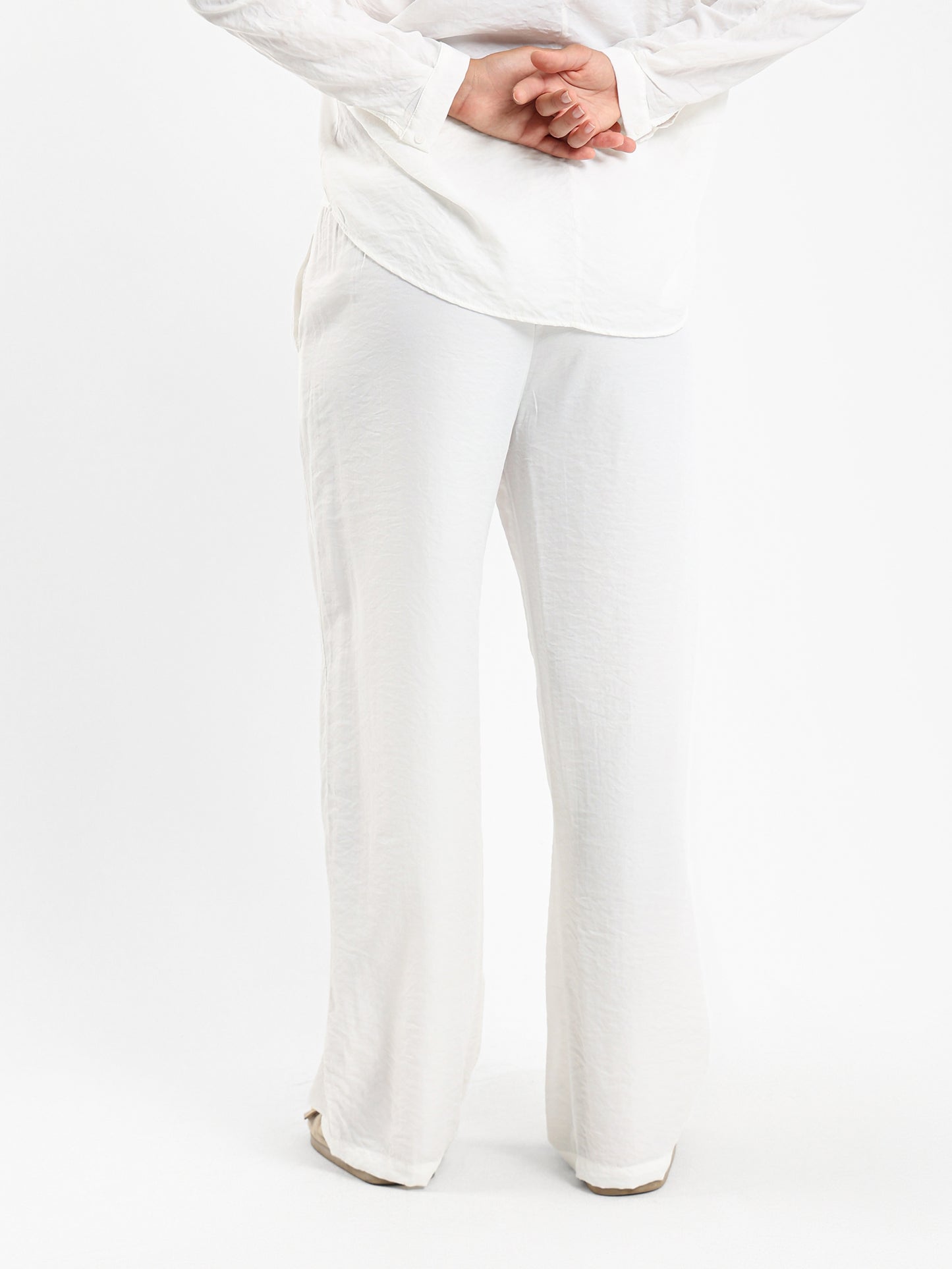 Wide-Leg Satin Pants