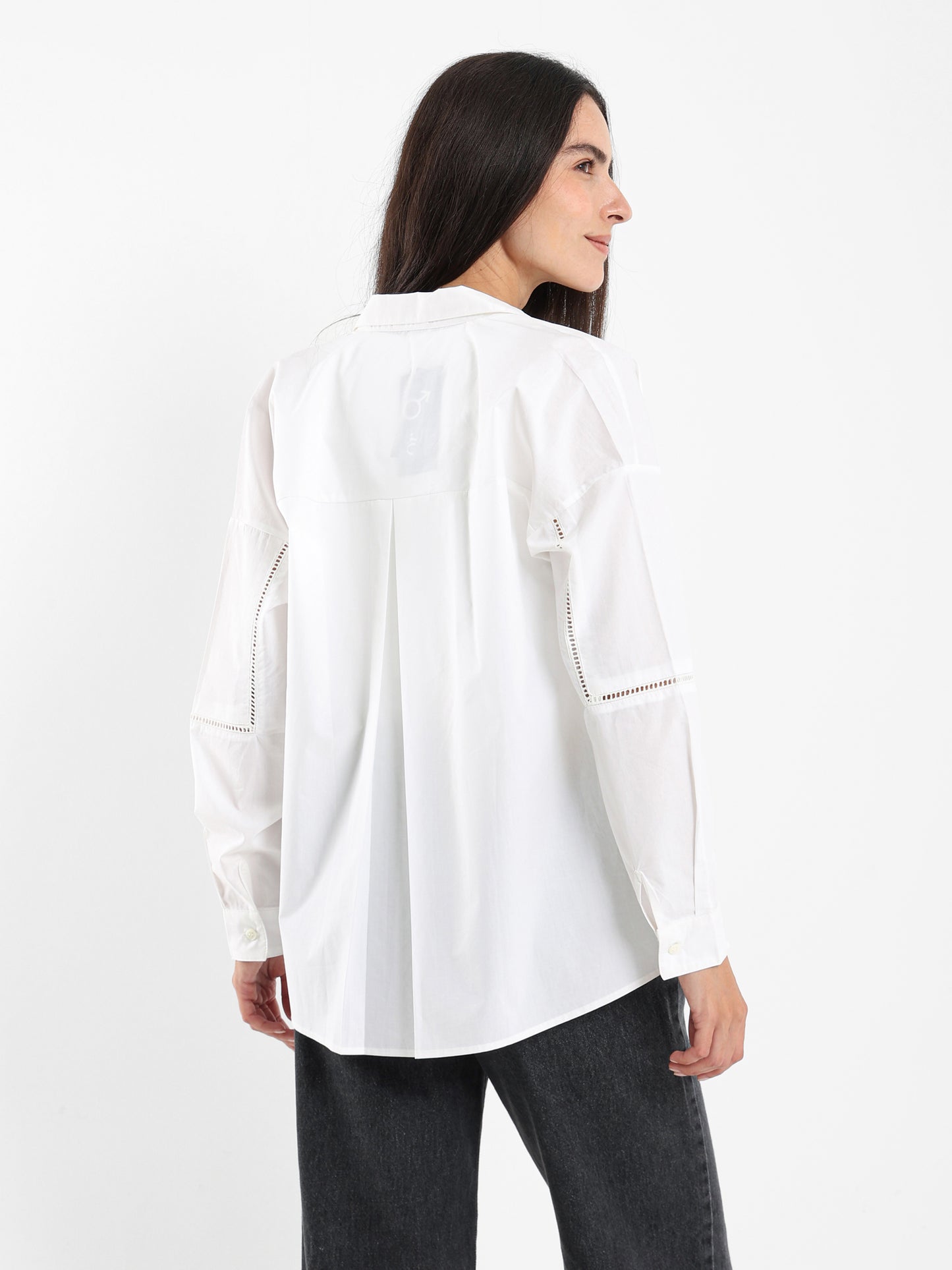 Oversized Shirt with Lace Detail