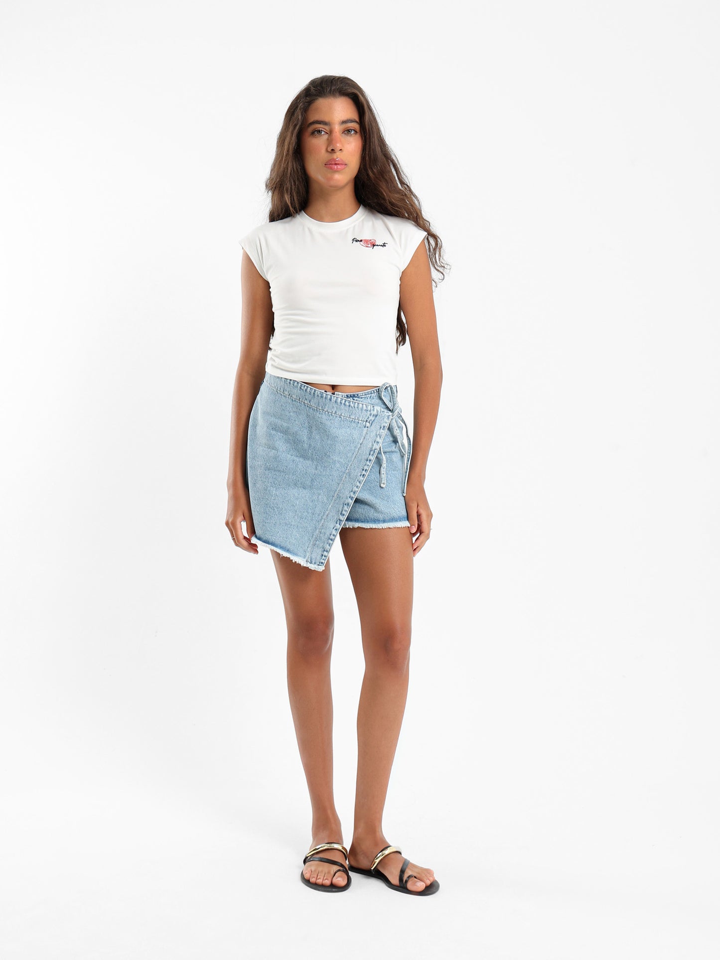 Pomegranate Print Cap Sleeve Tee