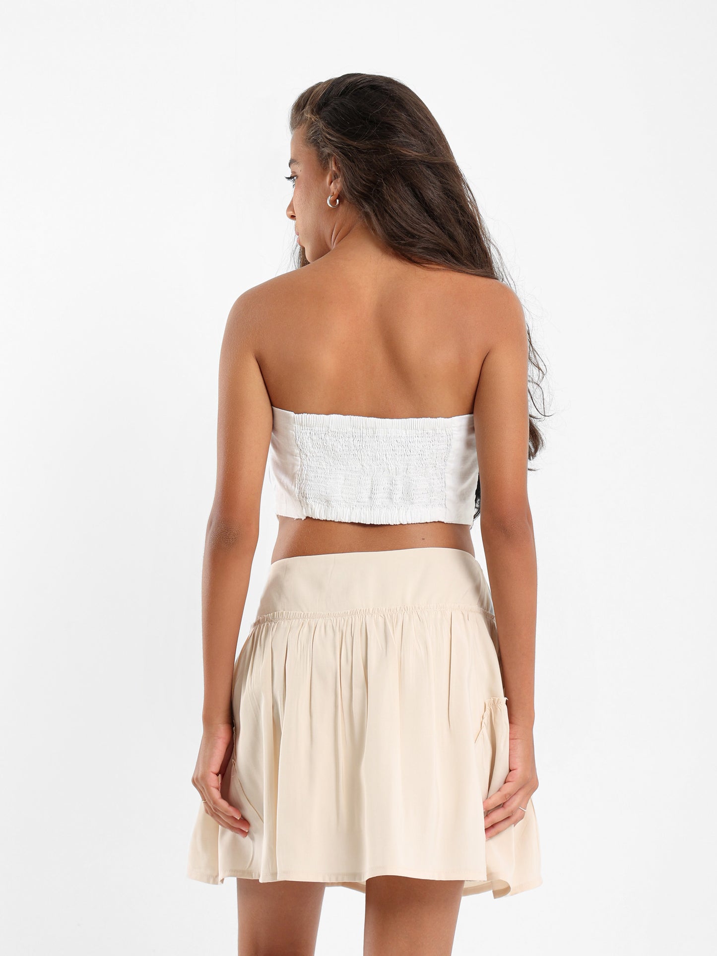 Strapless Bandana Hem Crop Top