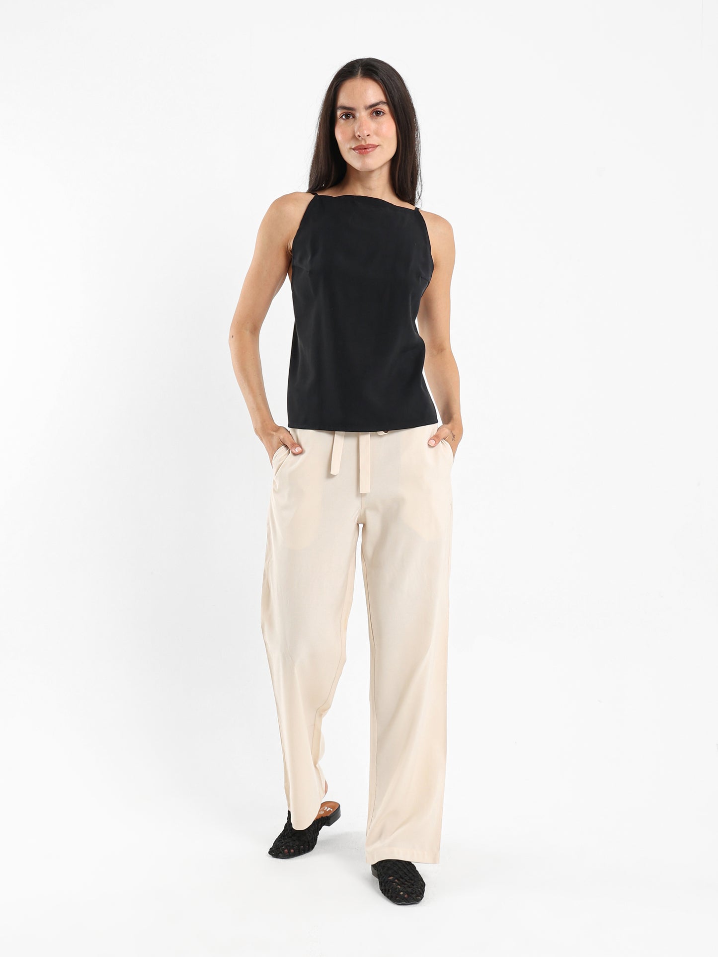 Straight-Leg Drawstring Pants