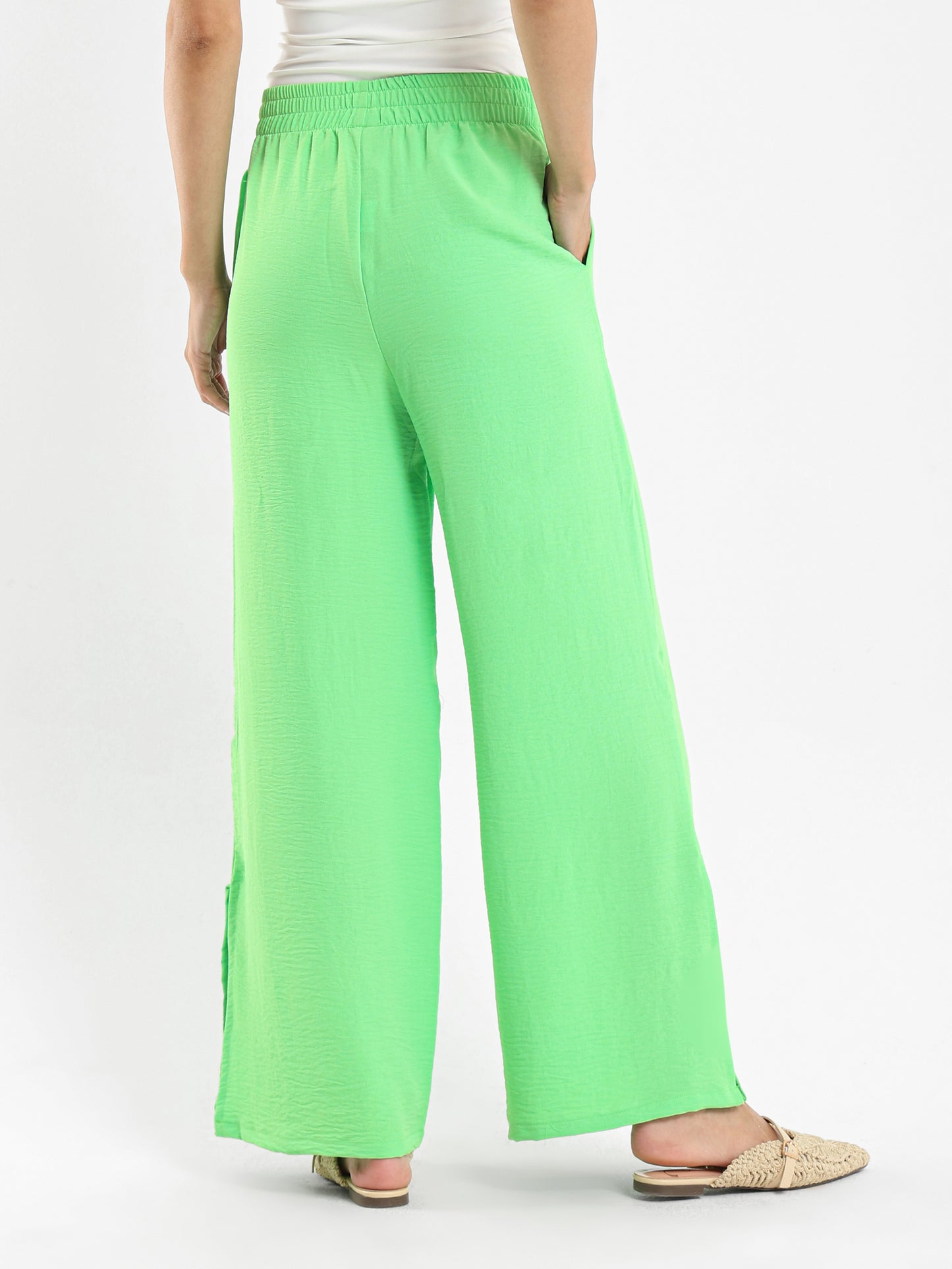 Wrinkled Blouse and Pants Twin Set