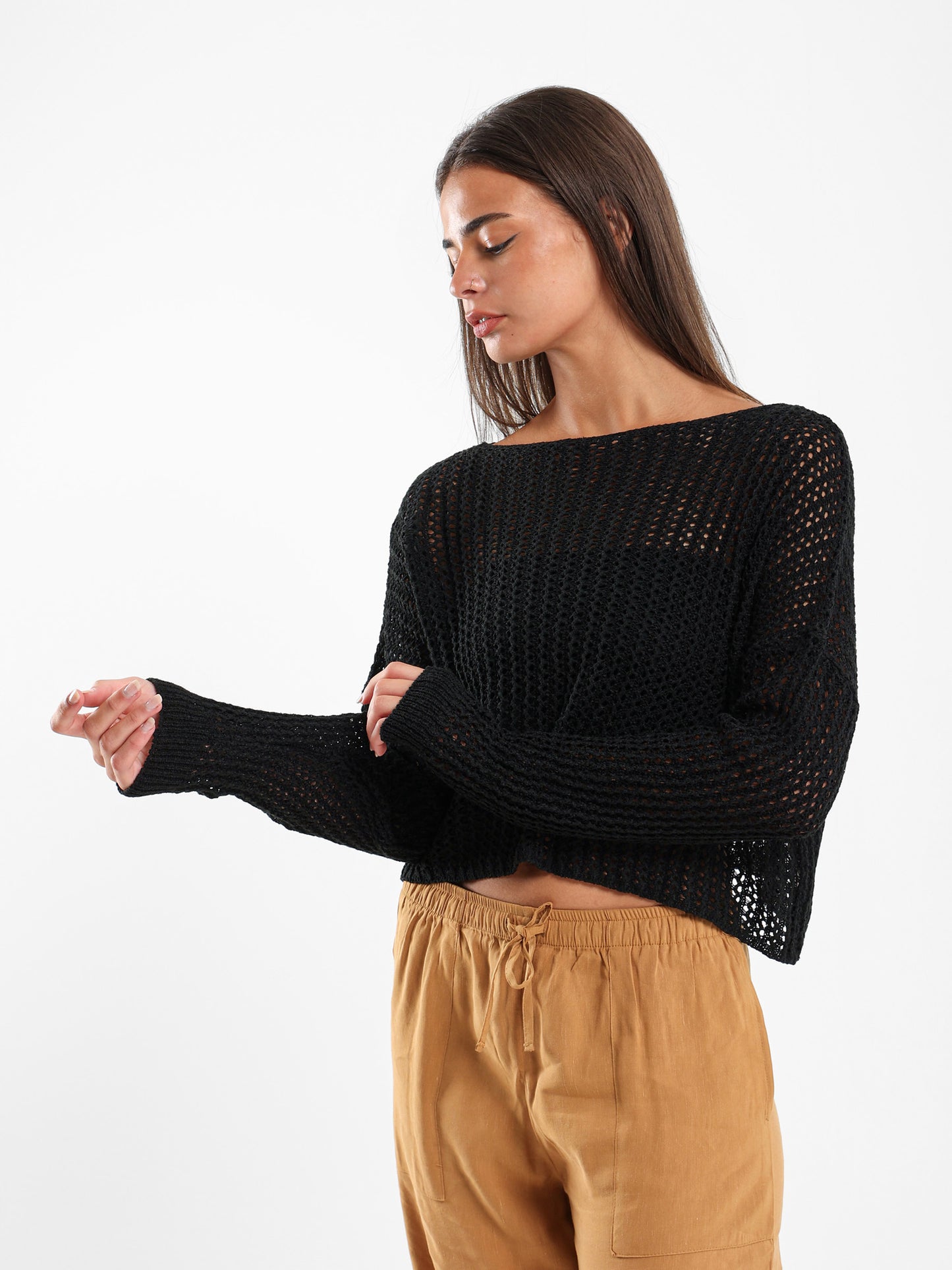 Tricot Loose Fit Knit Top