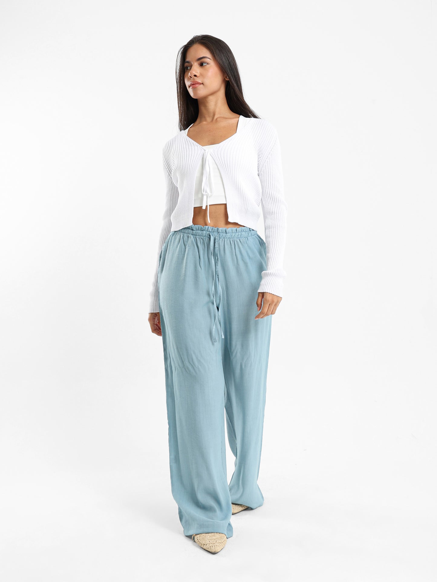 Ribbed Cardigan with Front Tie