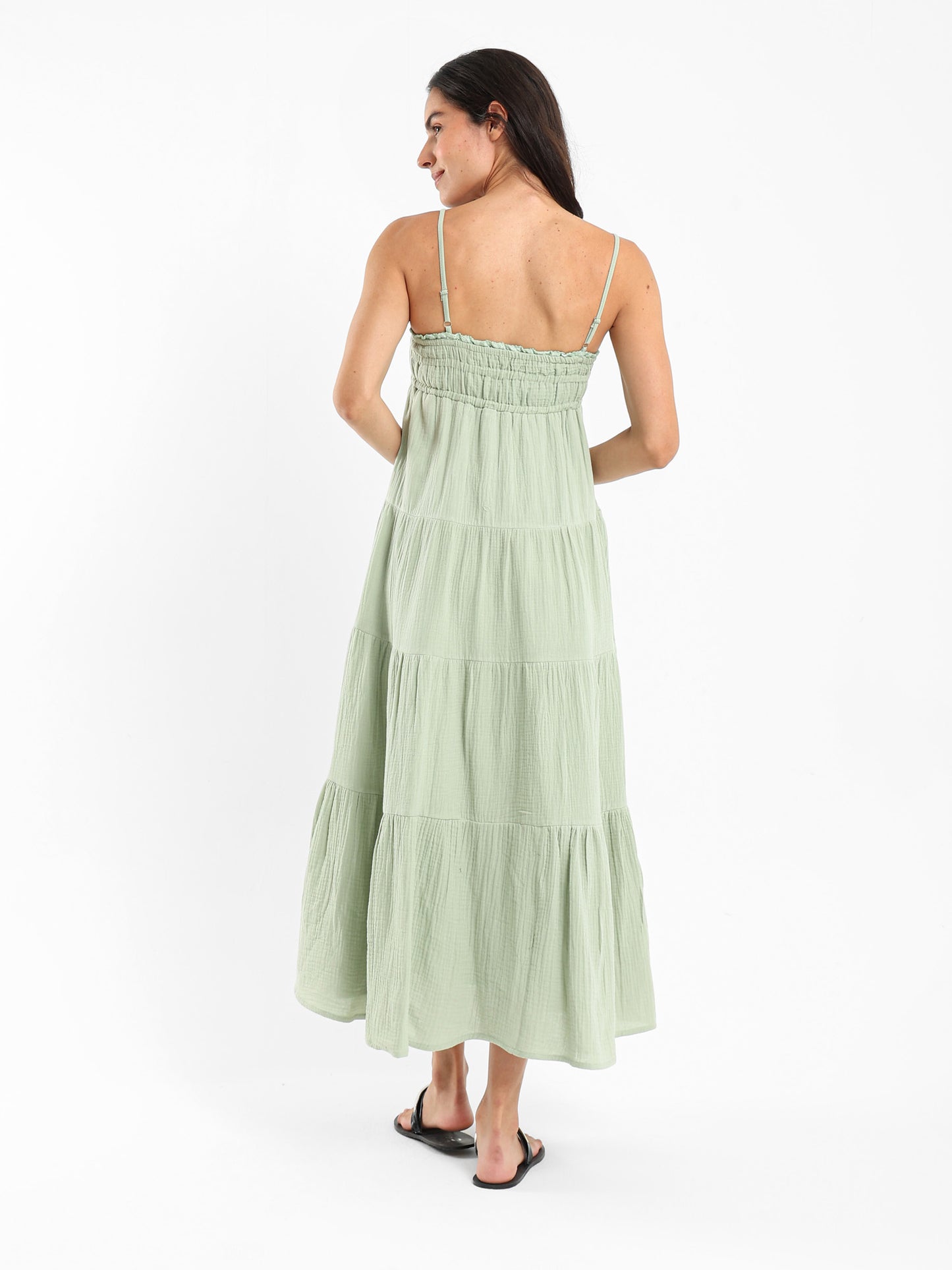 Midi Dress with Lace Trims
