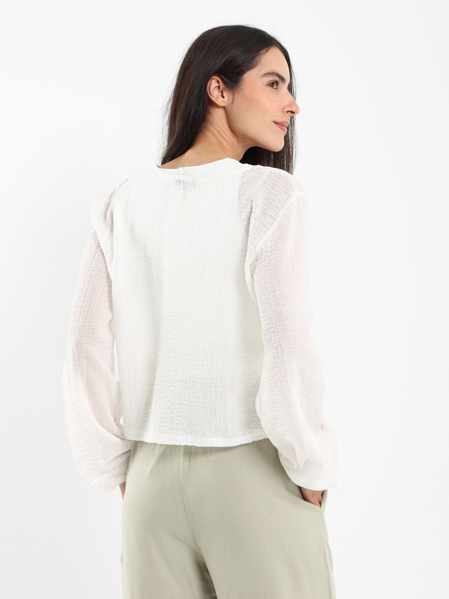 Blouse with Front Tie Detail