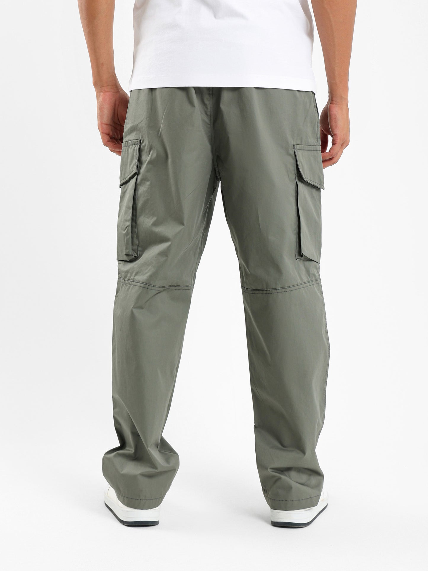 Nylon Cargo Loose Jogger Pants