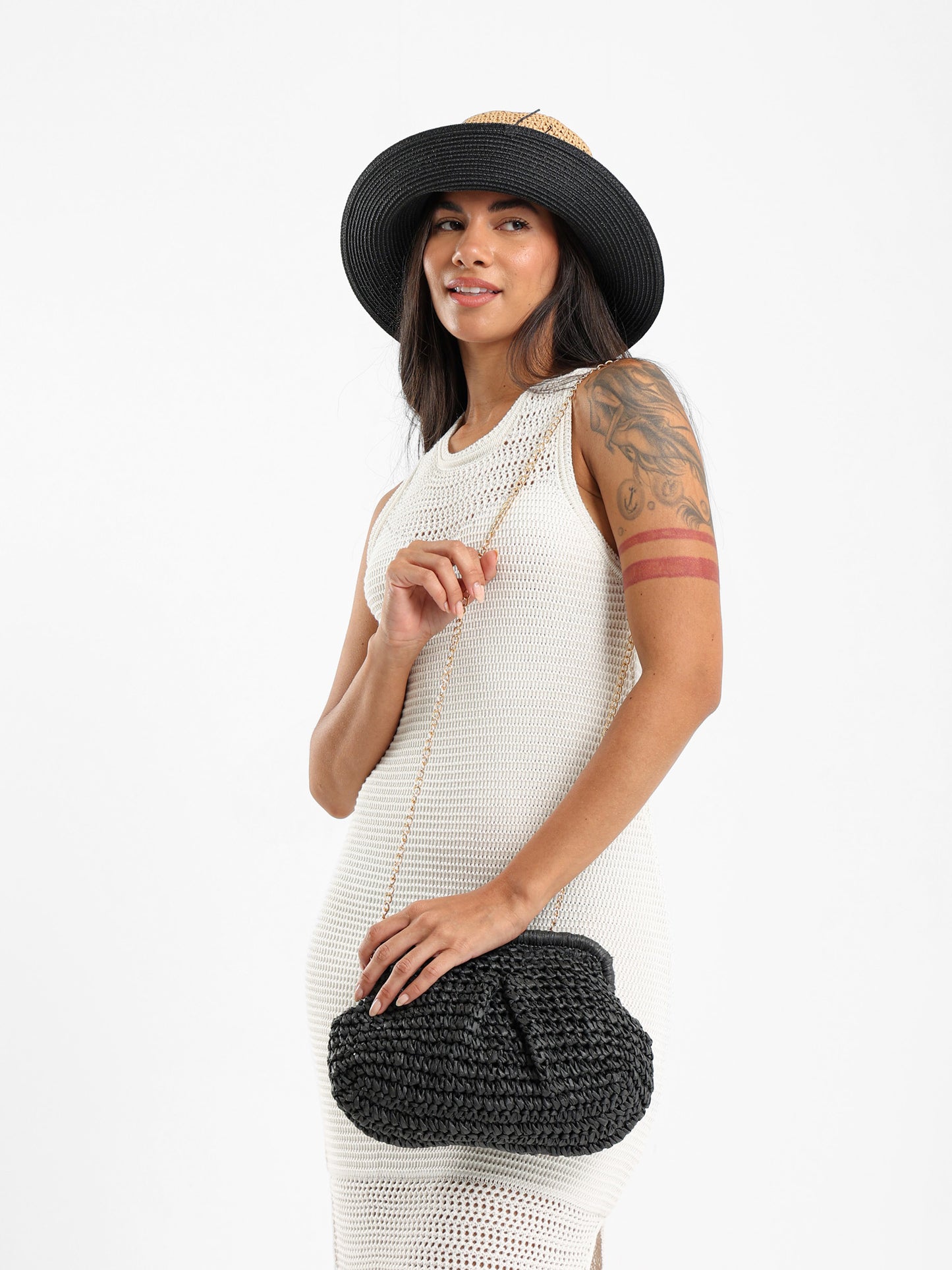 Woven Chain Strap Clutch
