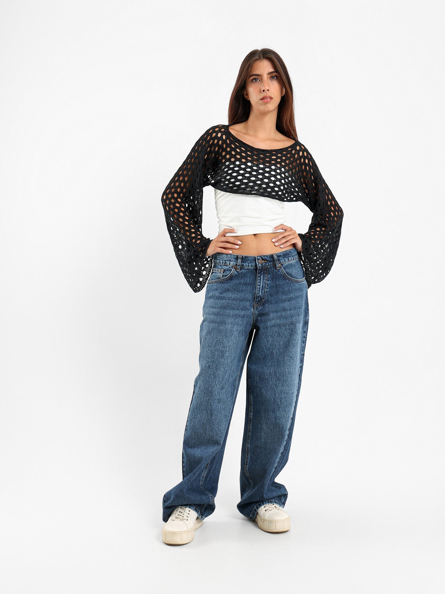 Long-Sleeve Tricot Knit Top