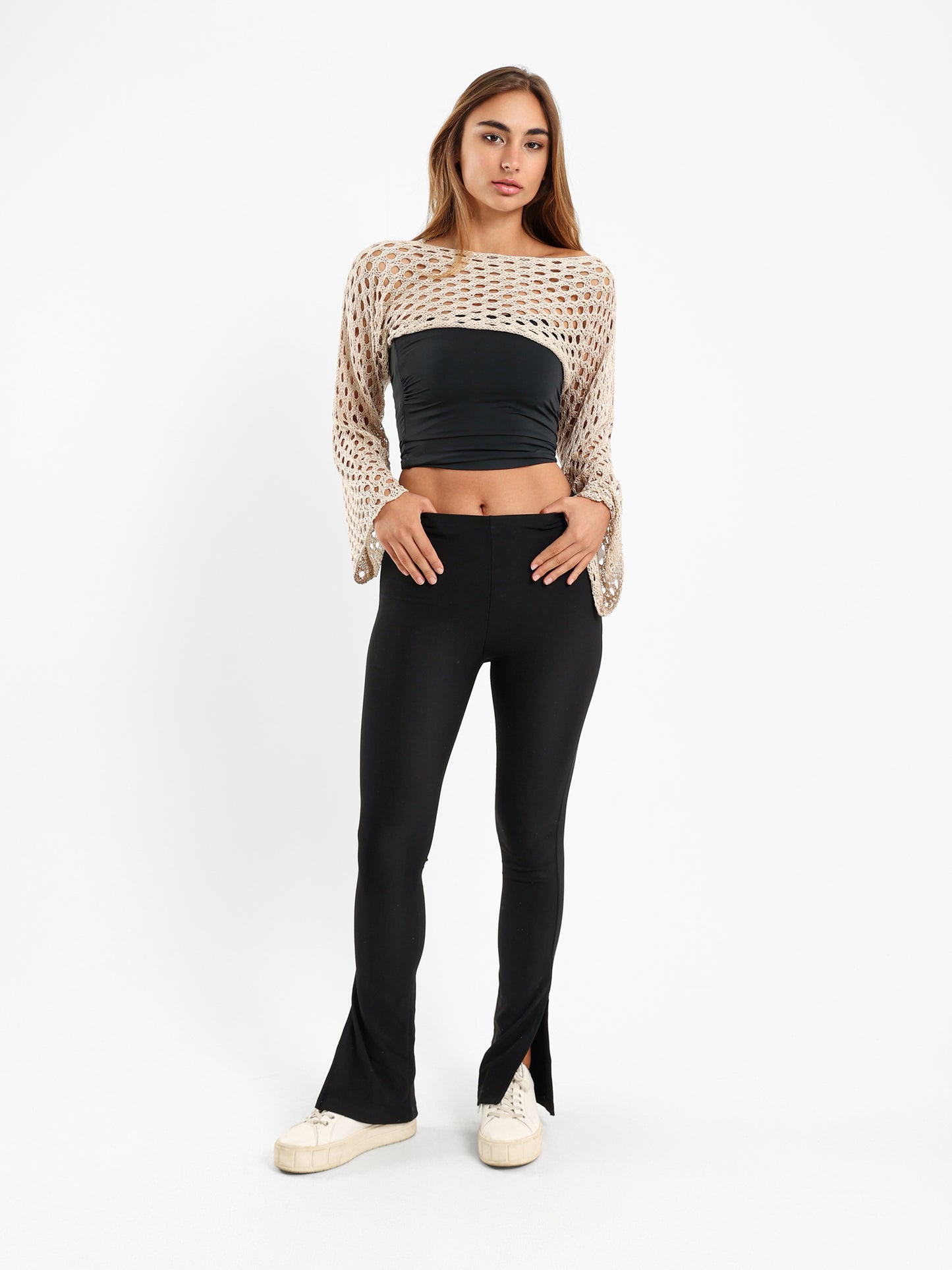 Long-Sleeve Tricot Knit Top