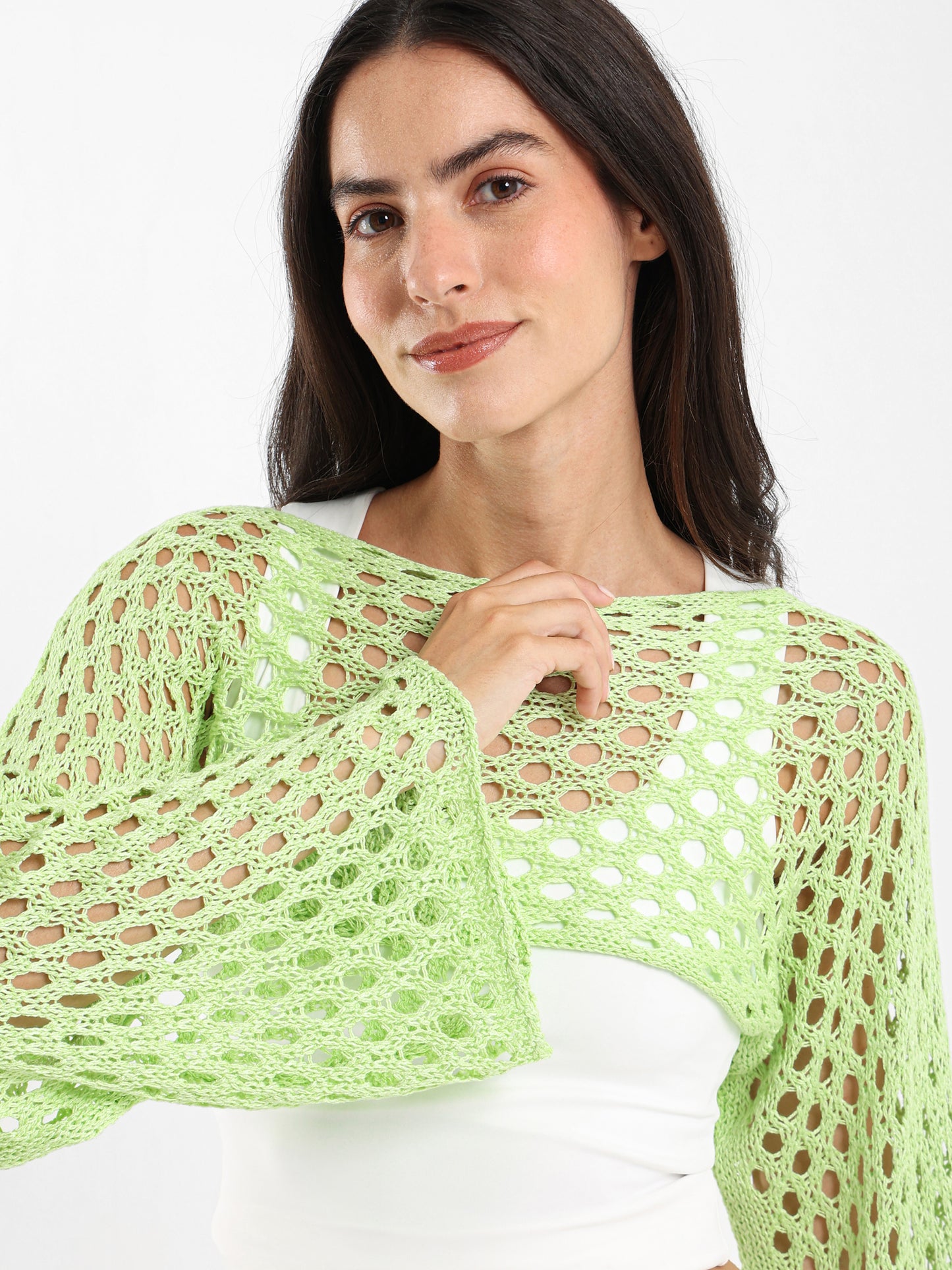 Long-Sleeve Tricot Knit Top