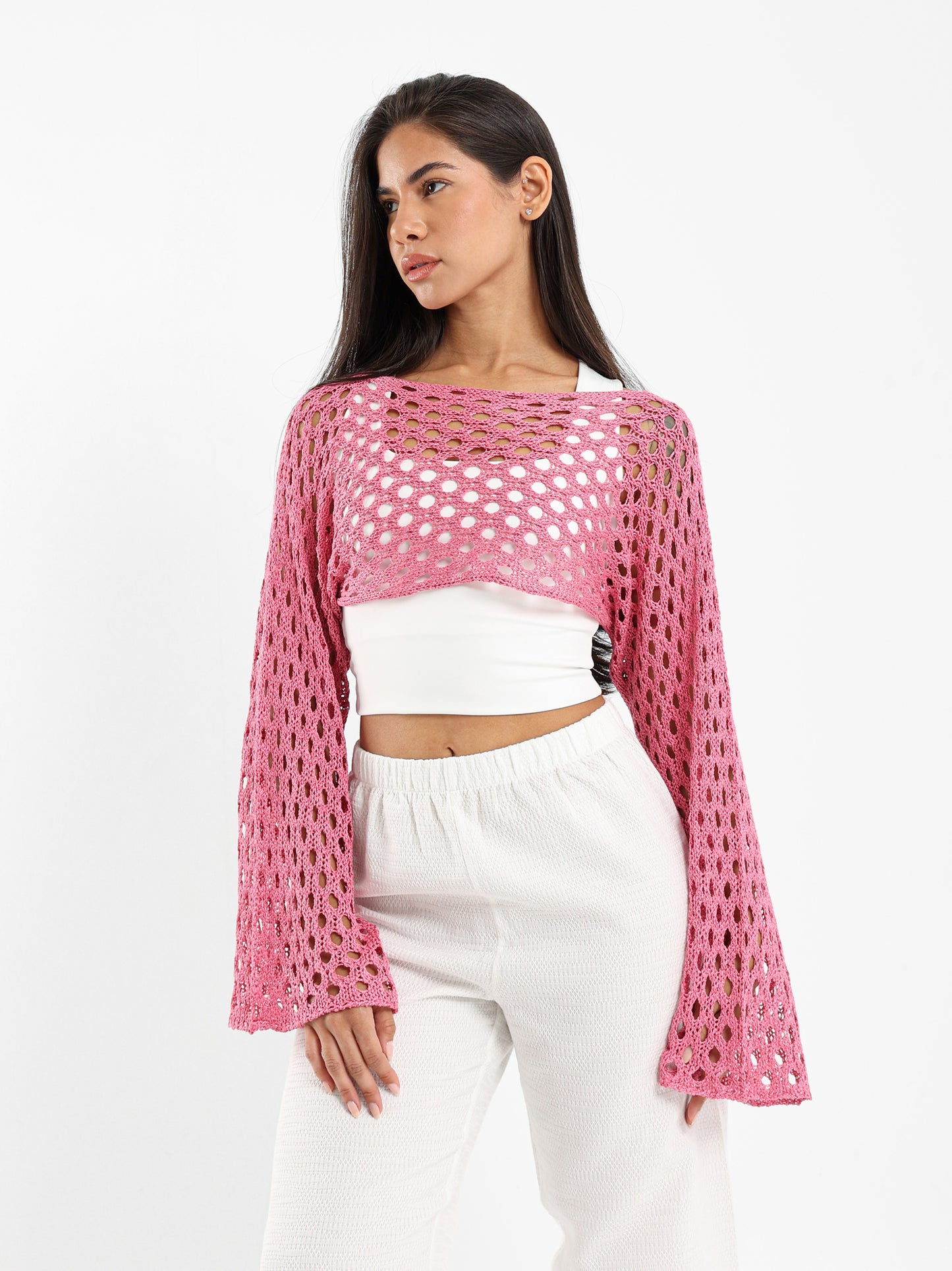 Long-Sleeve Tricot Knit Top