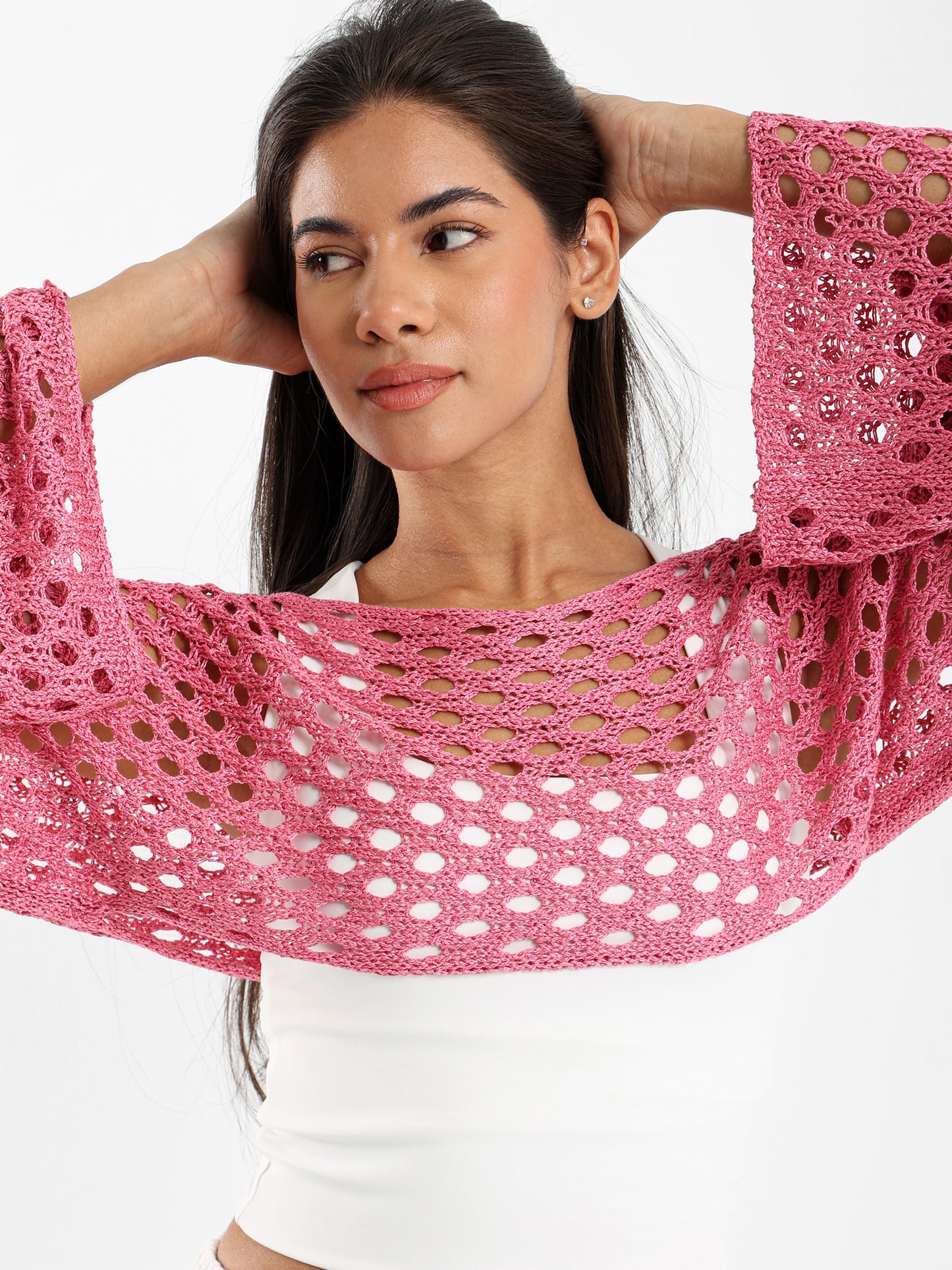 Long-Sleeve Tricot Knit Top