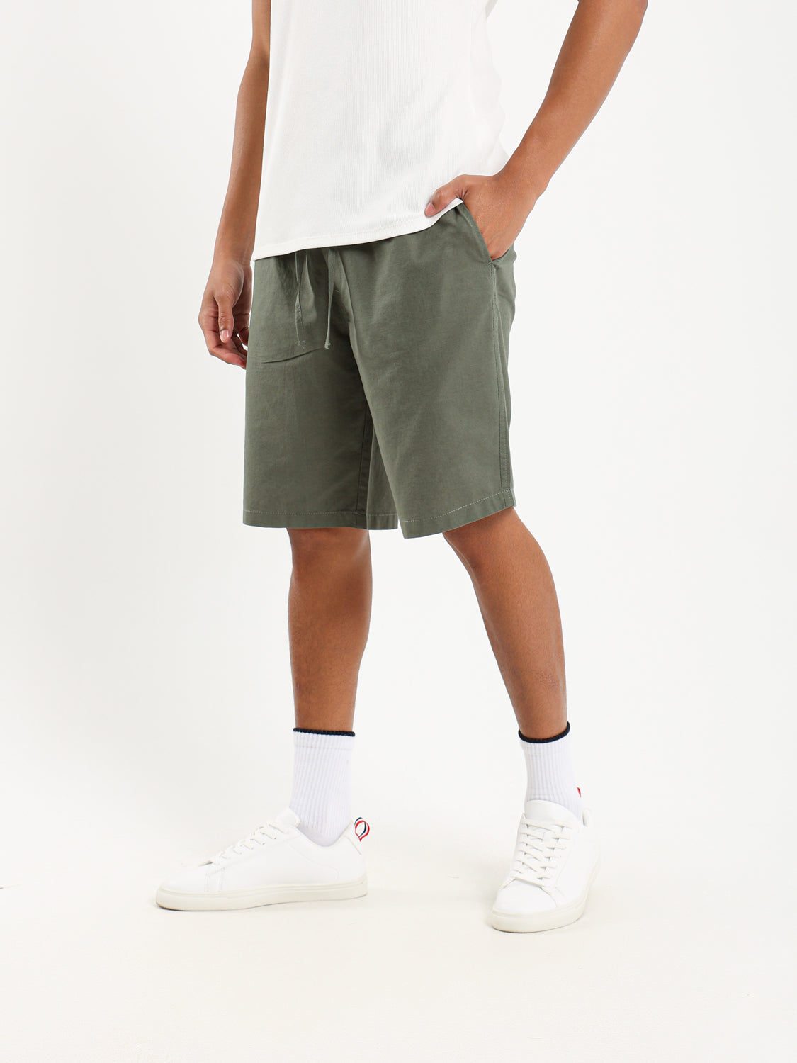 Regular Fit Linen Shorts