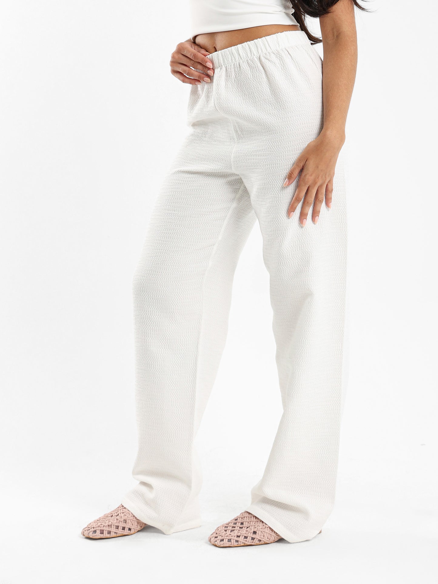 Jacquard Textured Pants