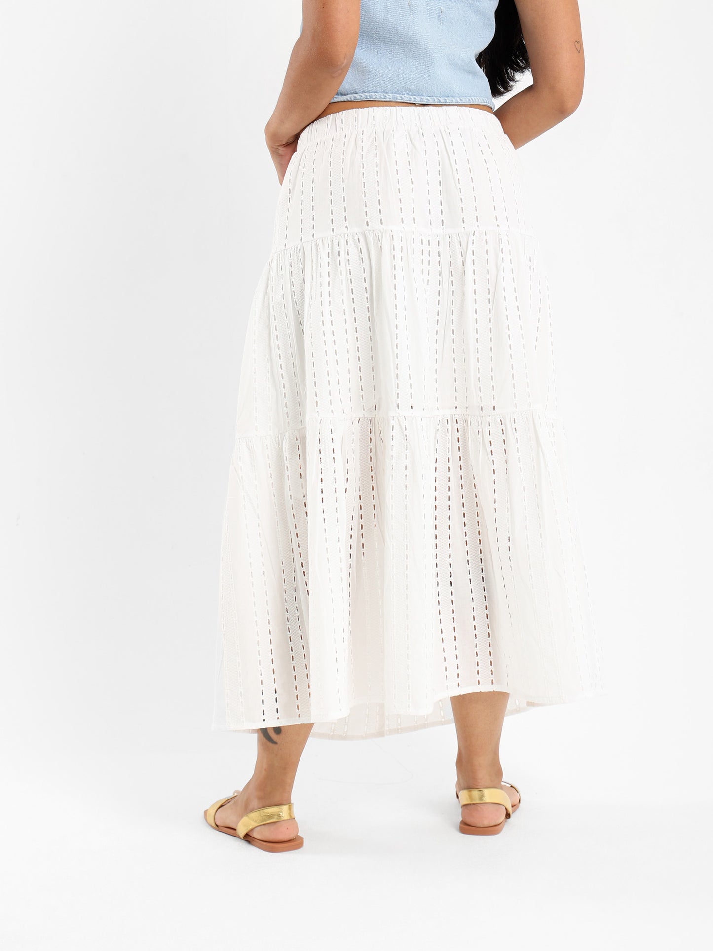 Midi Tiered Sangallo Skirt