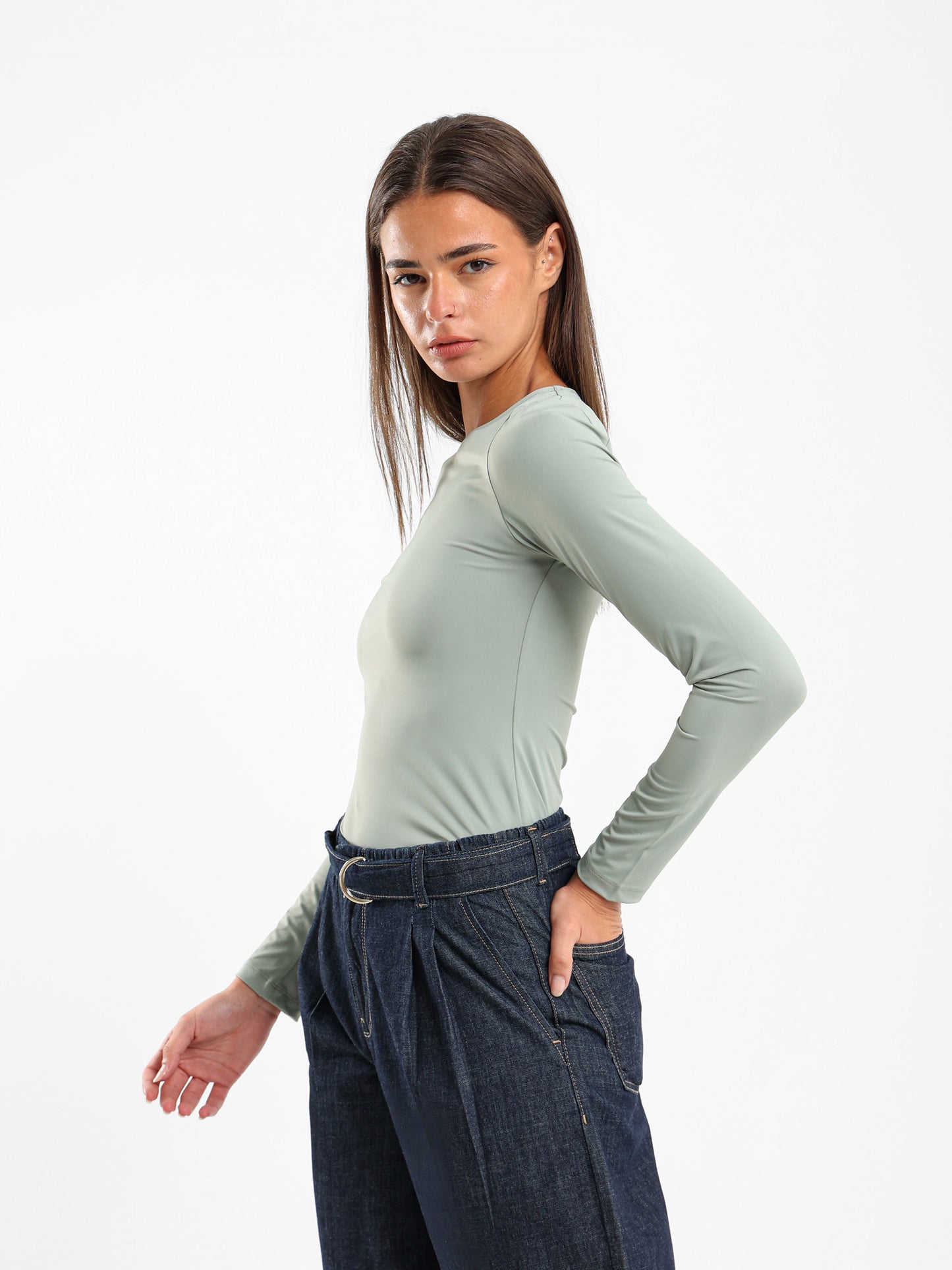 Fitted Basic Long Sleeve Top