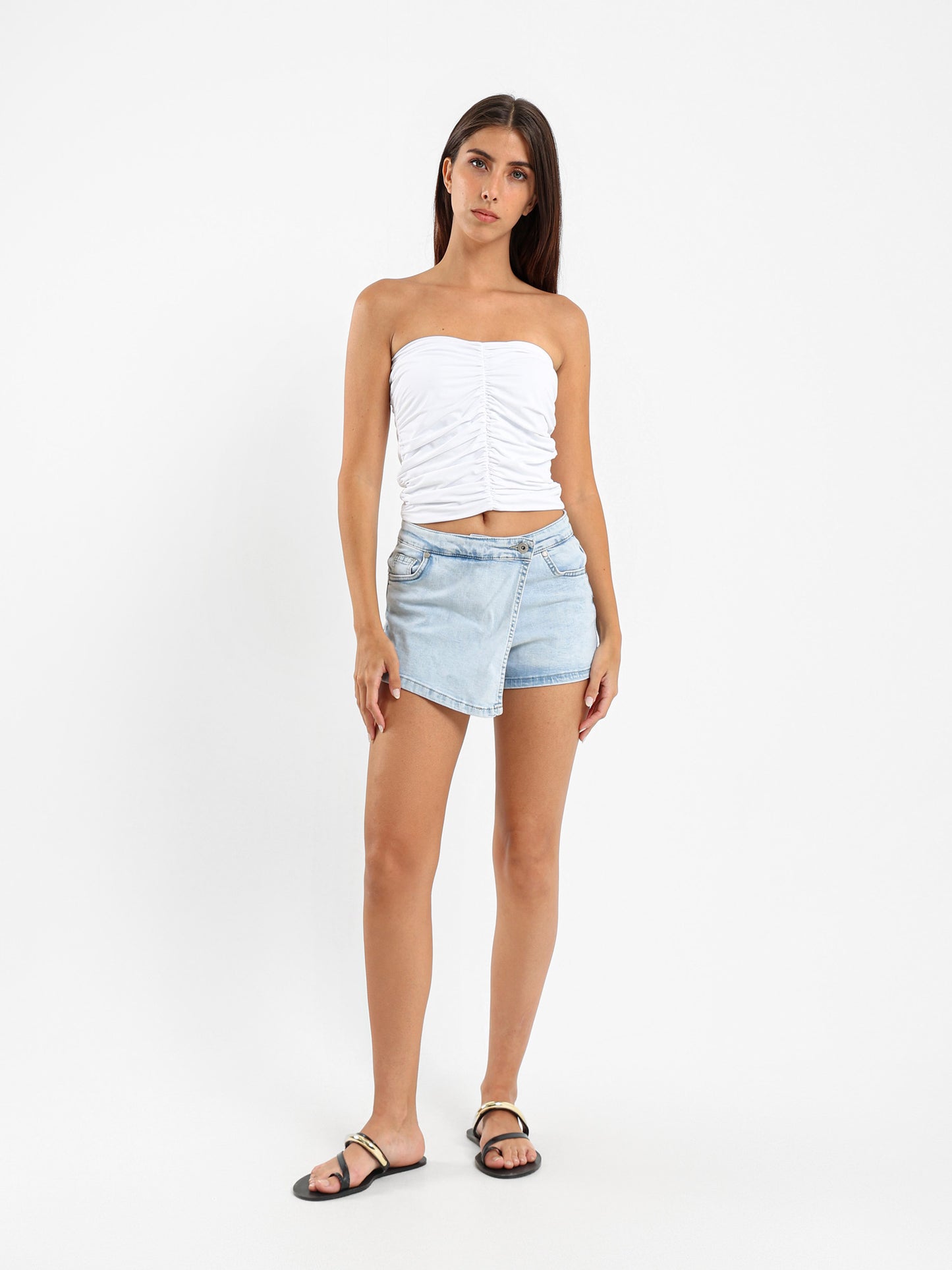 Strapless Gathered Top