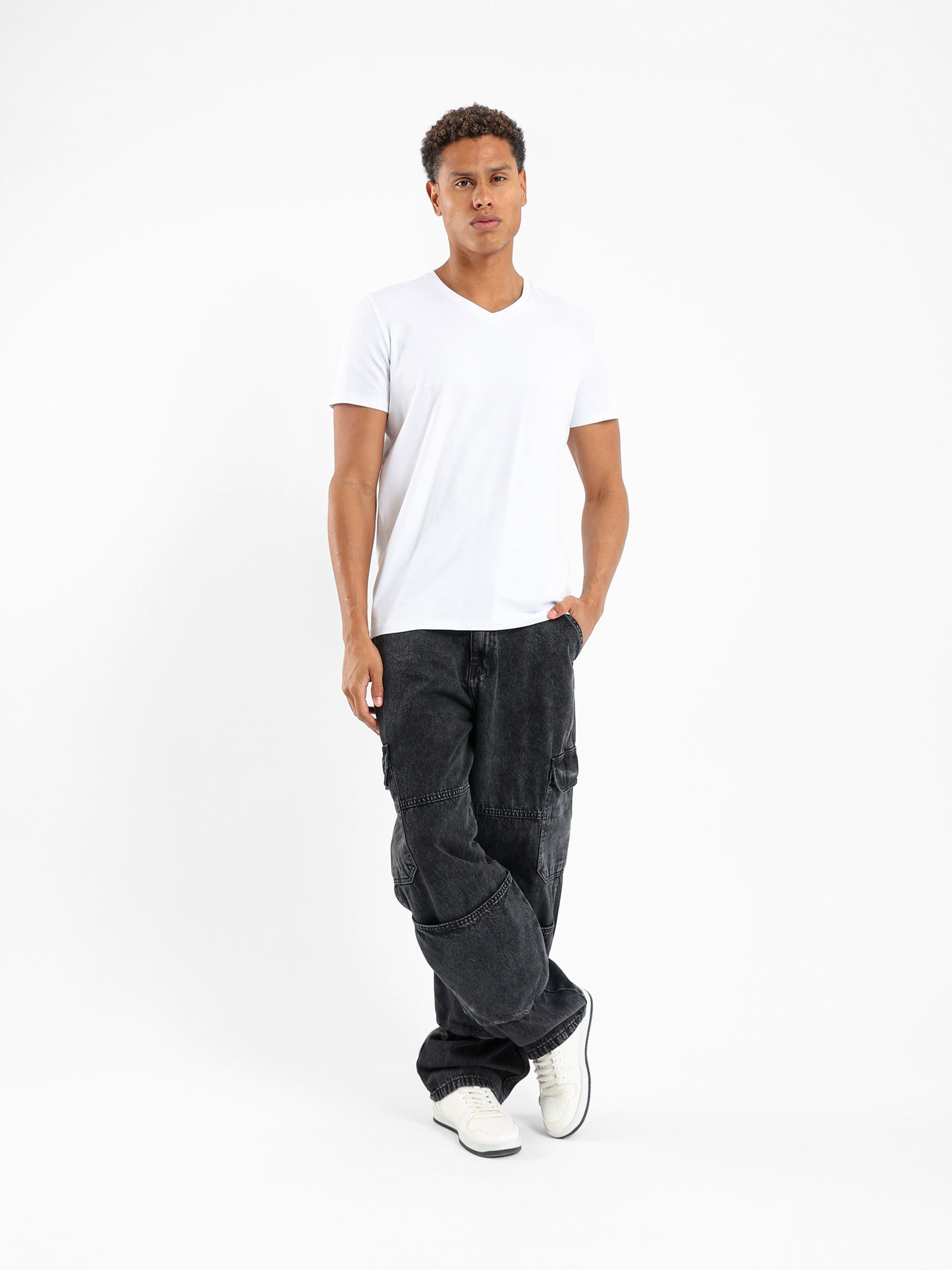 Loose Utility Cargo Denim Pants