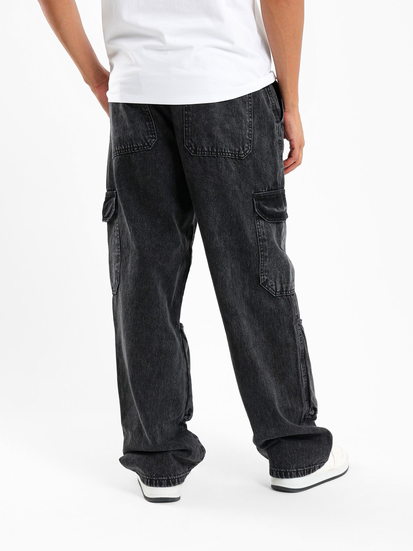 Loose Utility Cargo Denim Pants