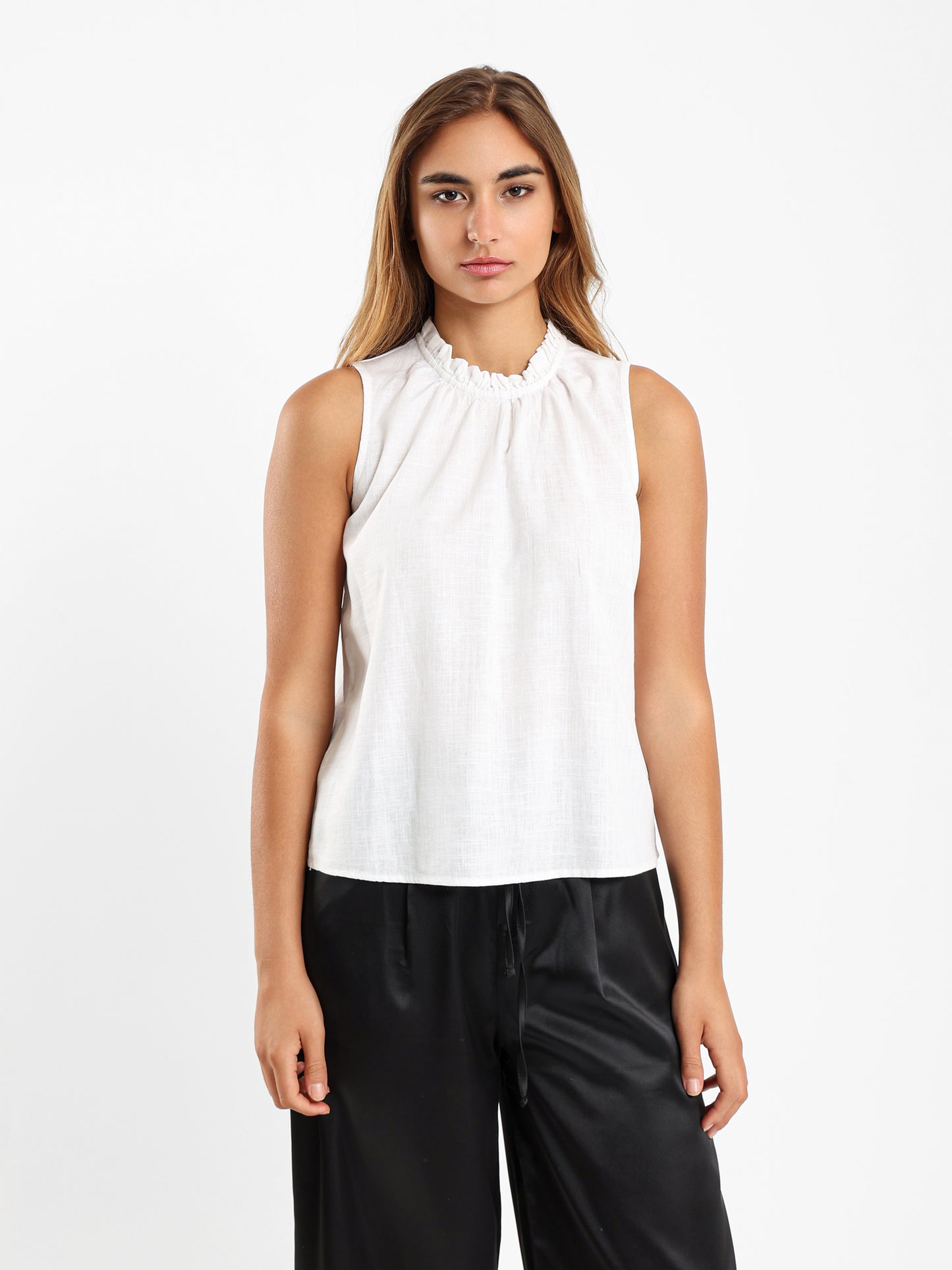 Ruffled Neck Top