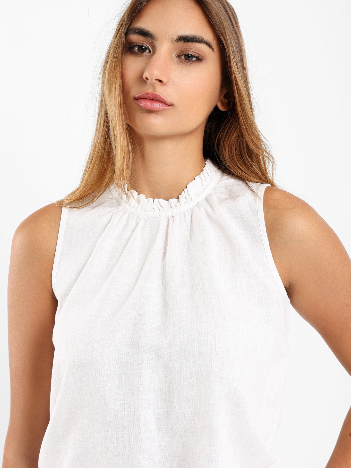 Ruffled Neck Top