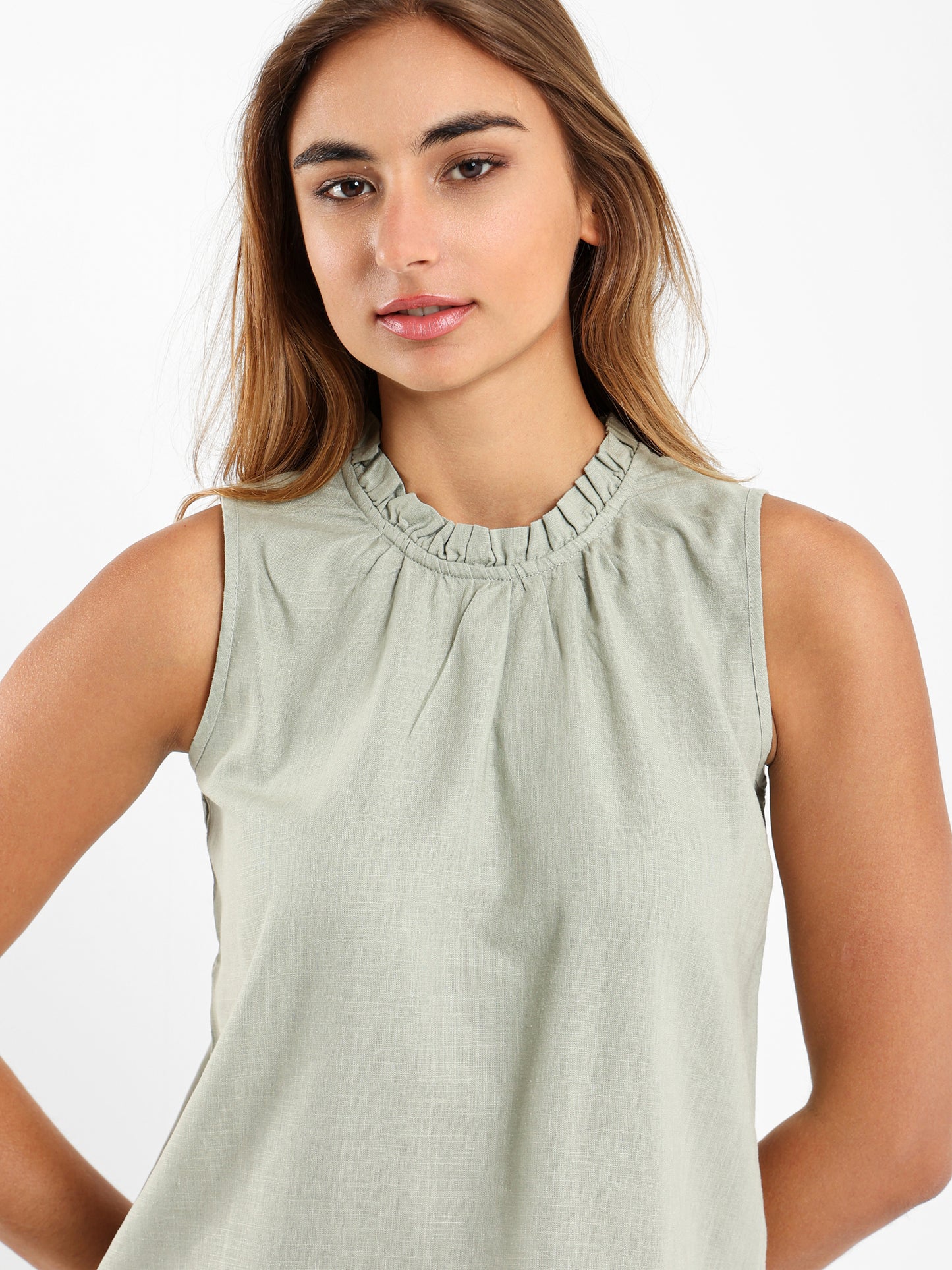 Ruffled Neck Top