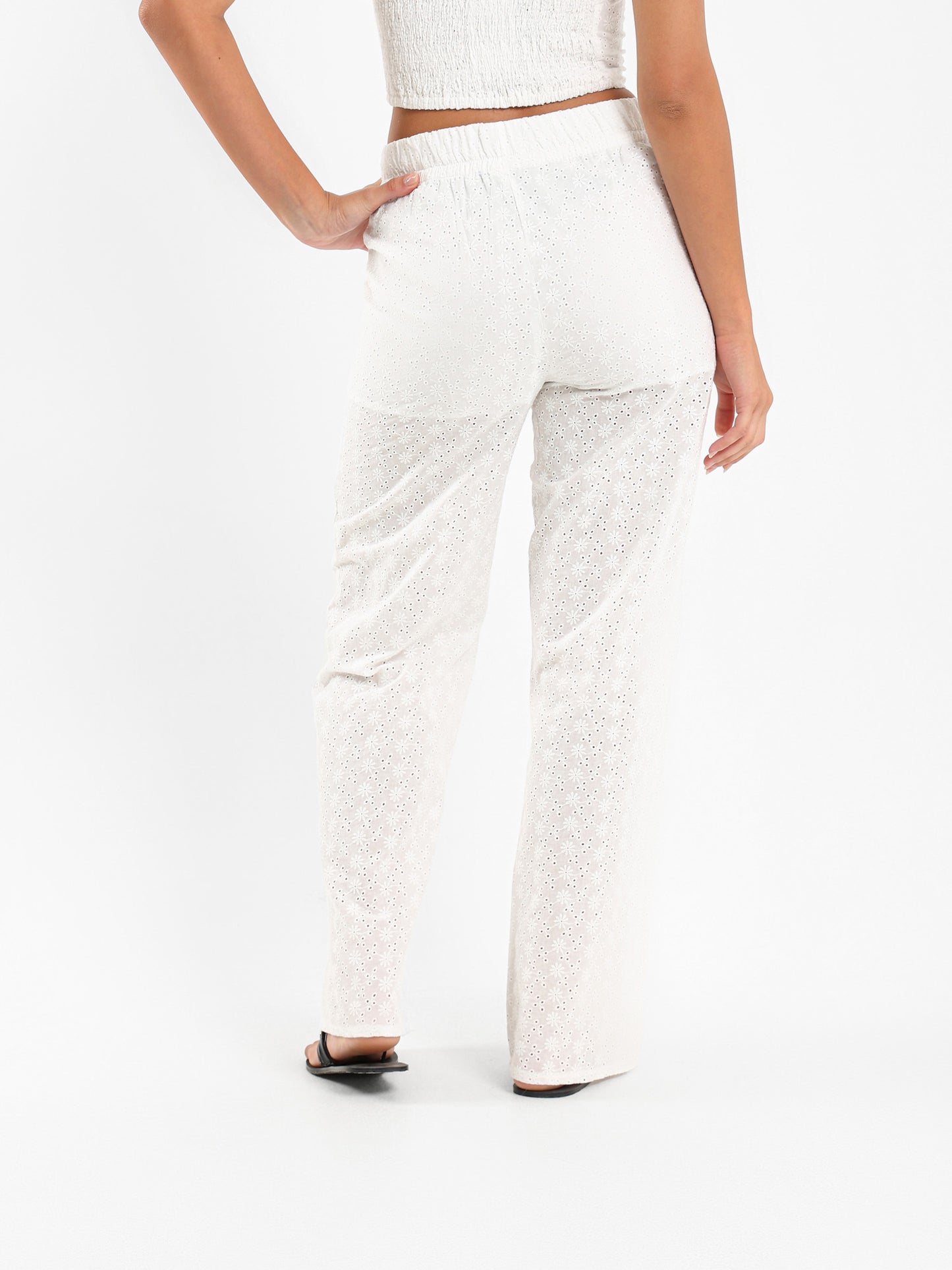 Perforated Elasticated Waistband Pants