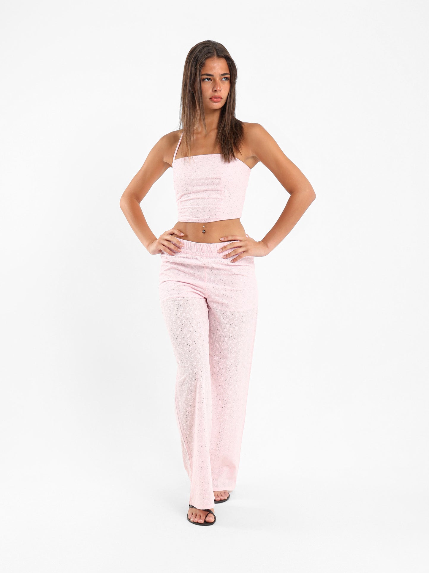 Perforated Elasticated Waistband Pants