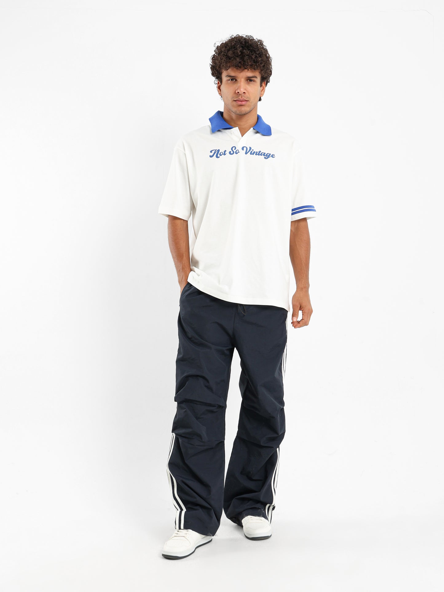 Oversized Jersey Polo With Contrast Collar