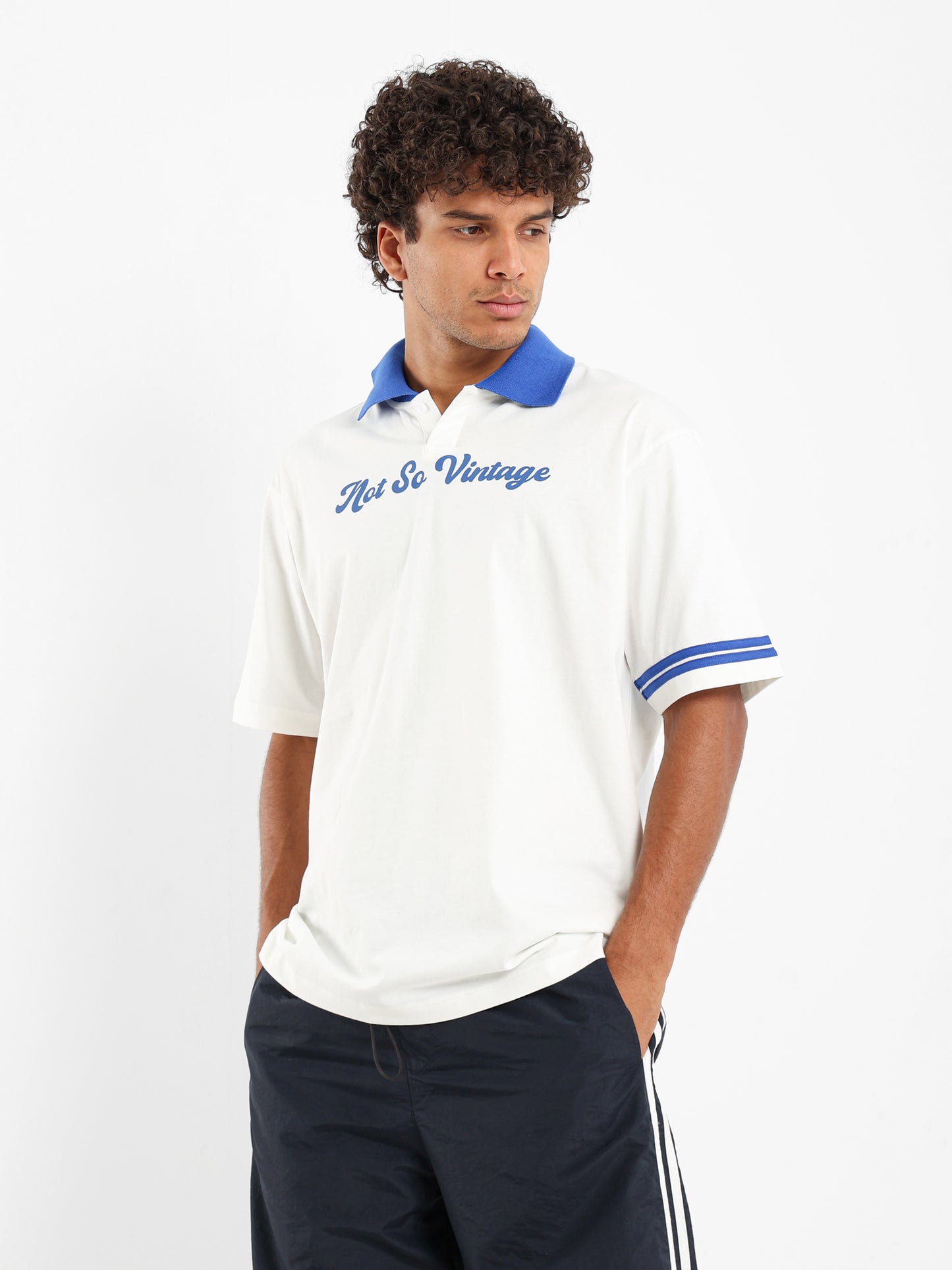 Oversized Jersey Polo With Contrast Collar