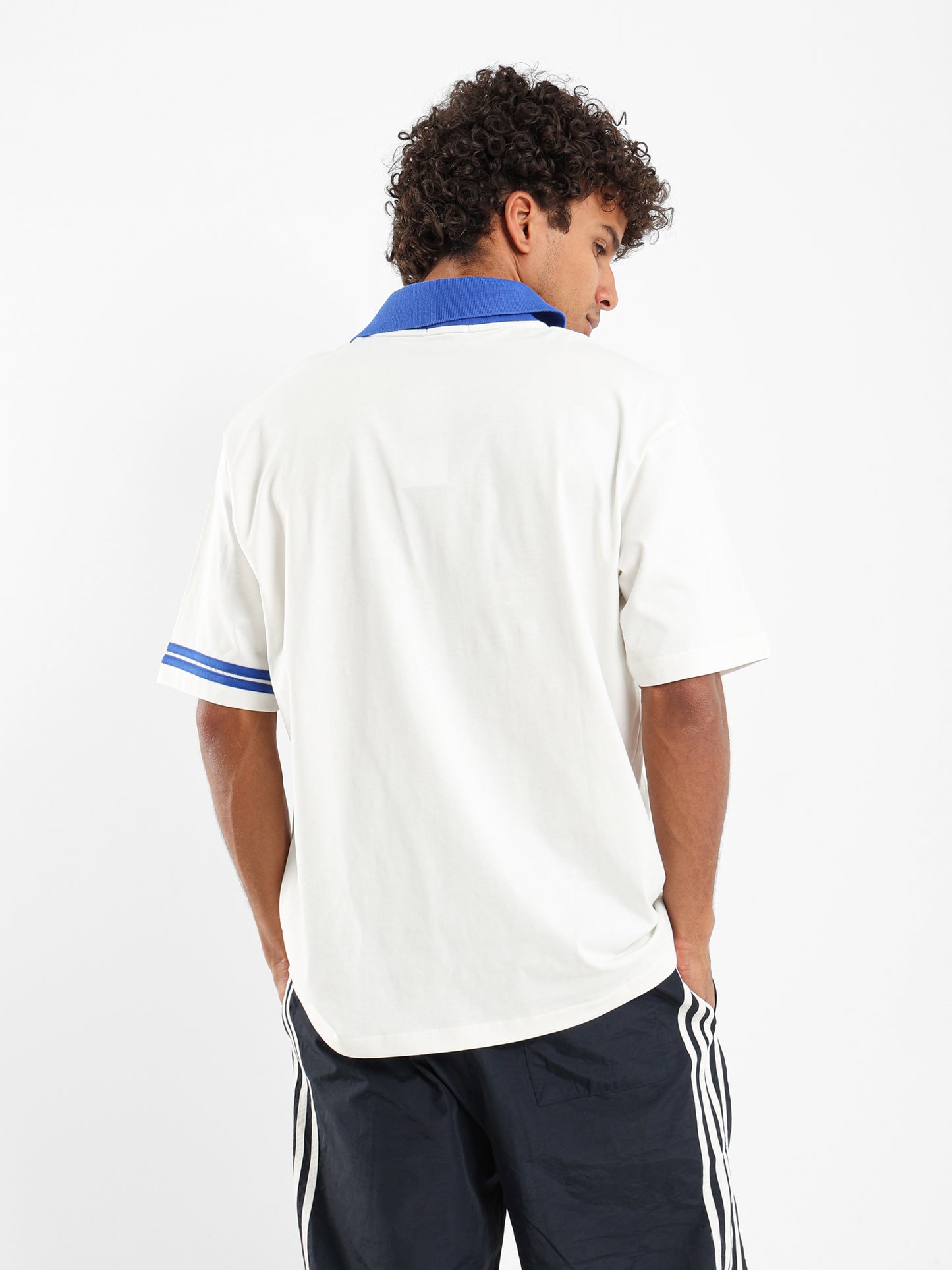 Oversized Jersey Polo With Contrast Collar