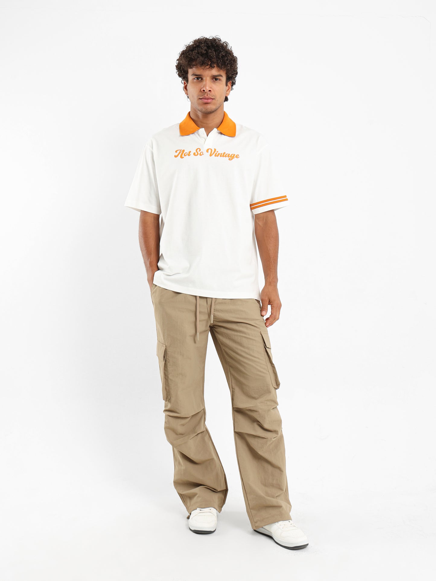 Oversized Jersey Polo With Contrast Collar