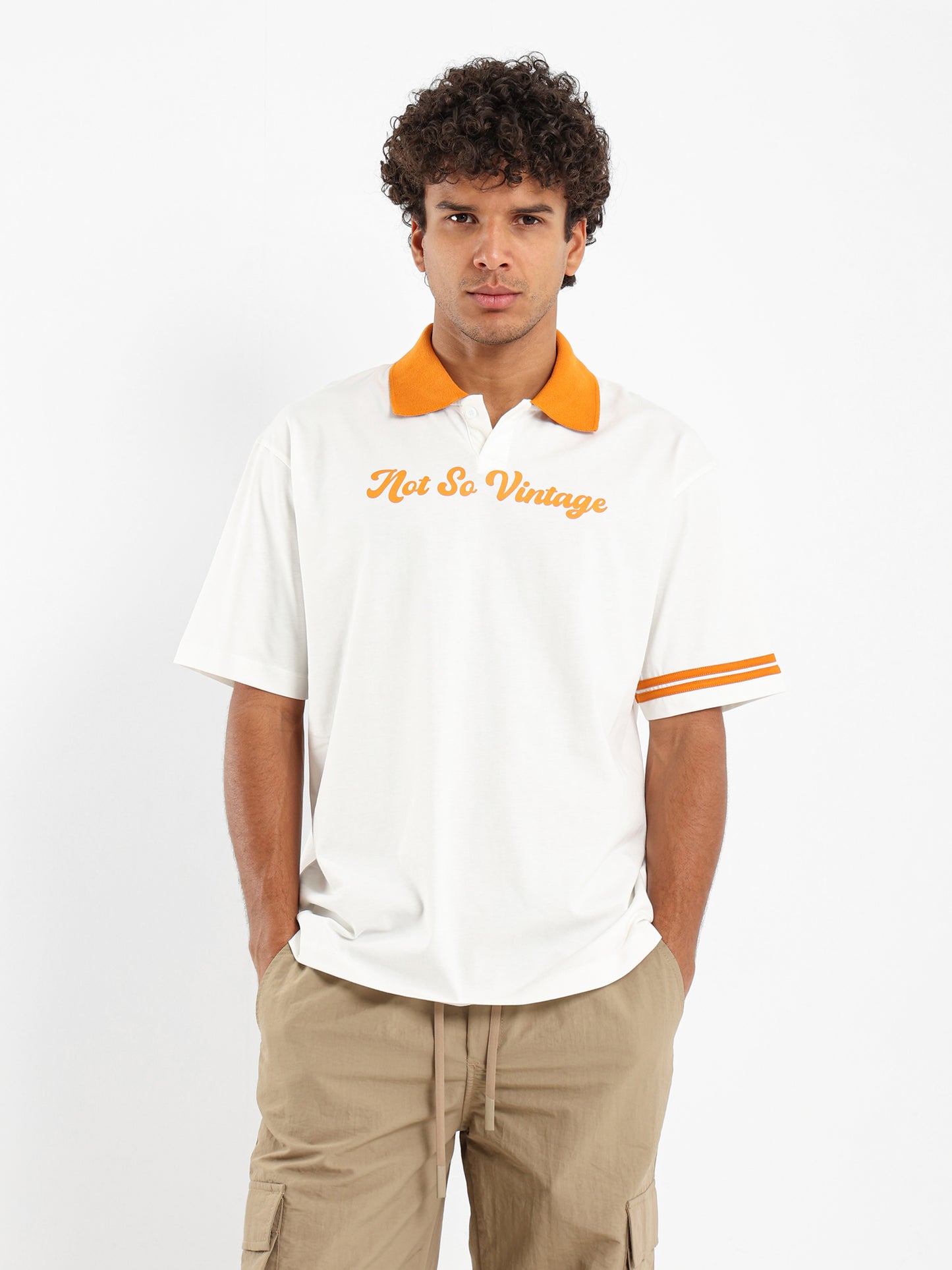 Oversized Jersey Polo With Contrast Collar