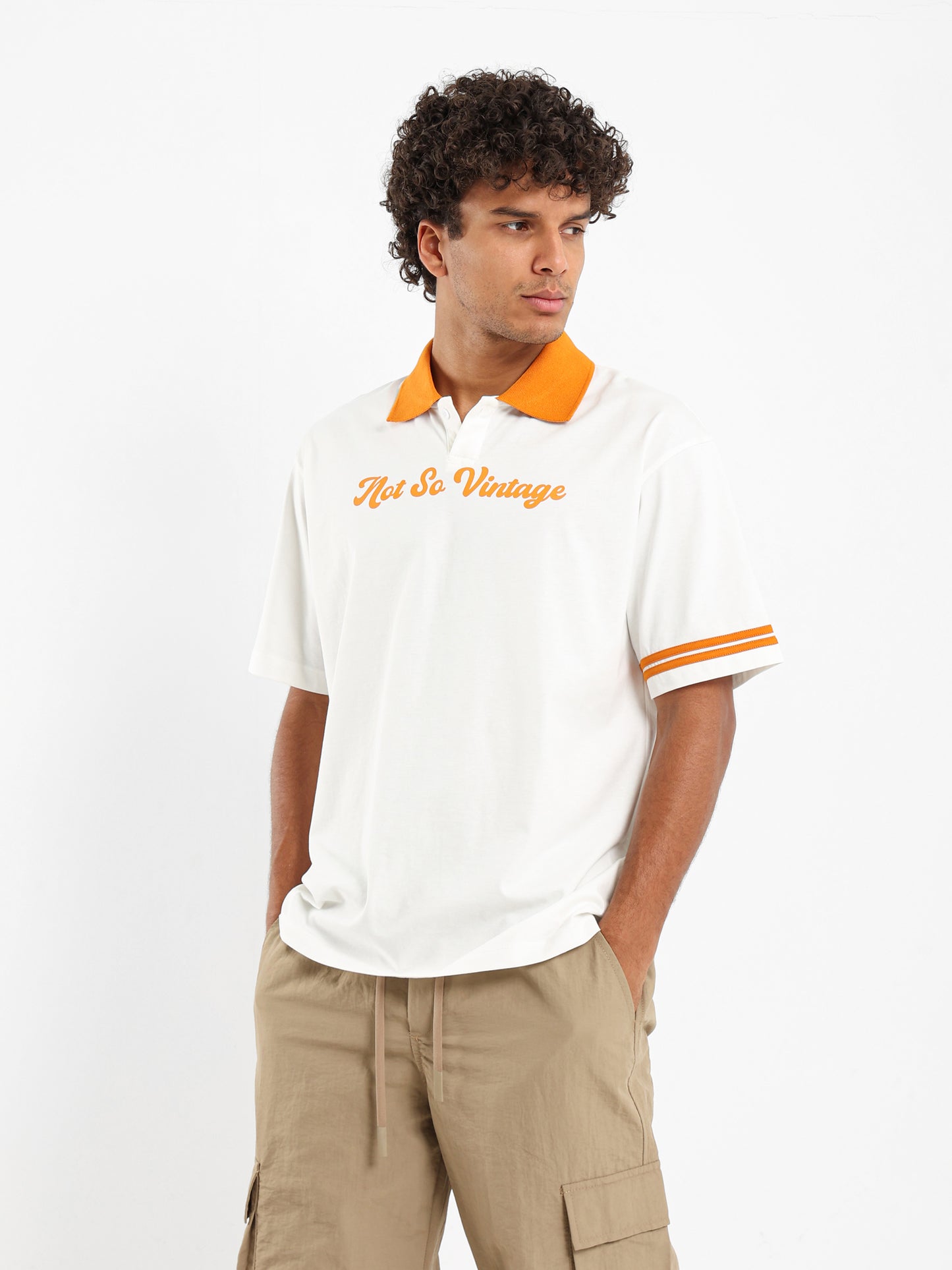 Oversized Jersey Polo With Contrast Collar