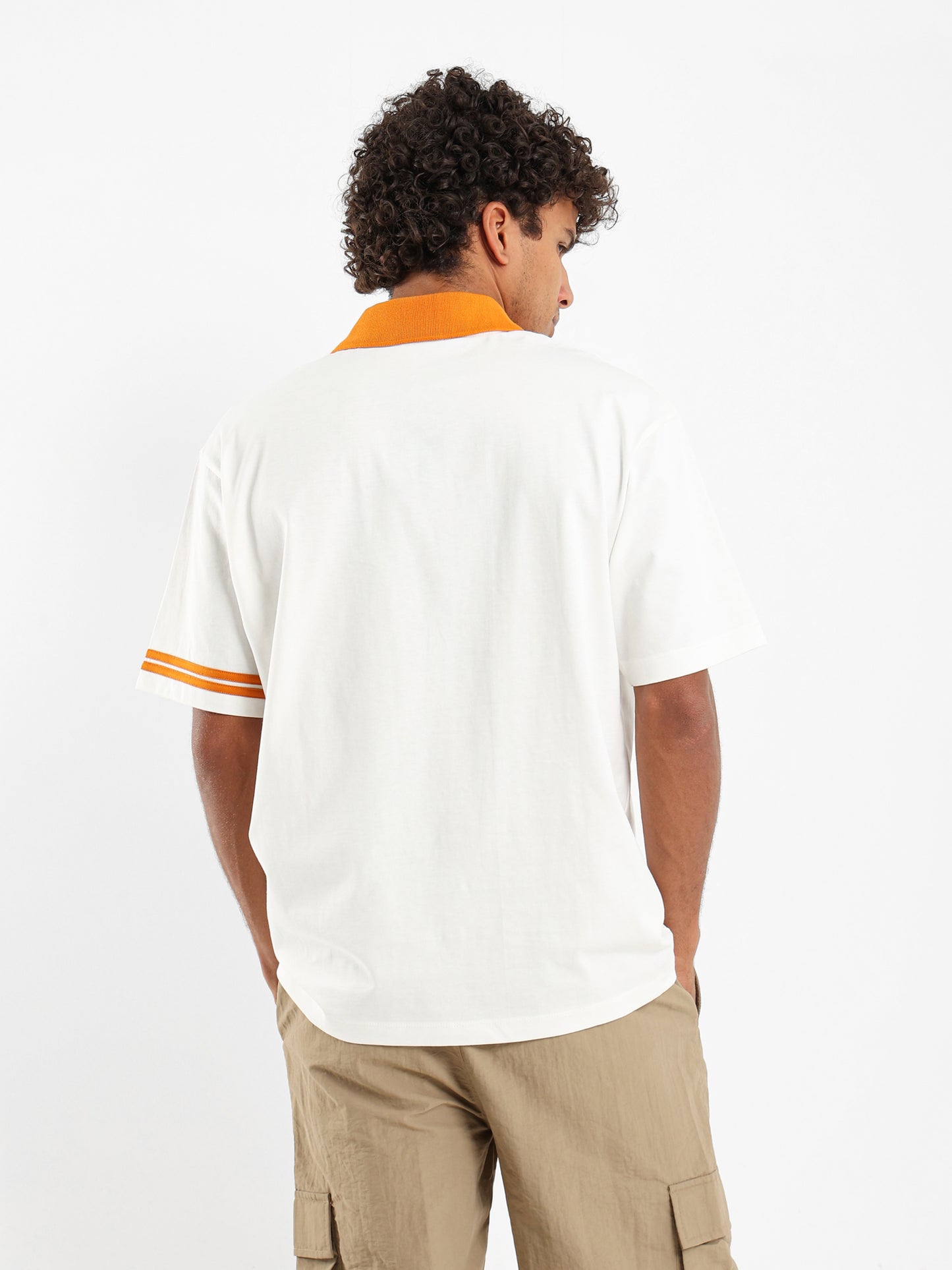 Oversized Jersey Polo With Contrast Collar