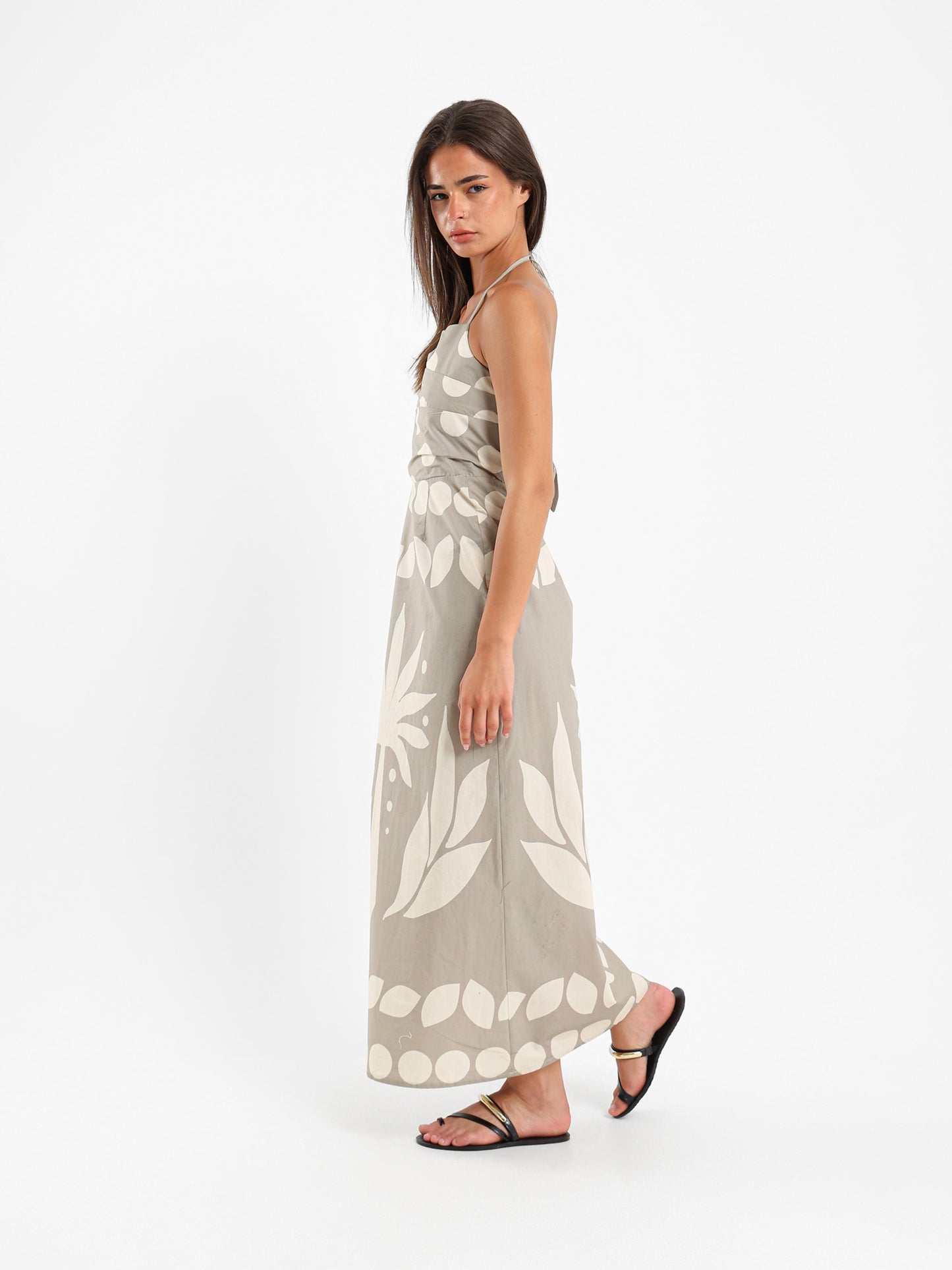 Palm Tree Print Maxi Dress